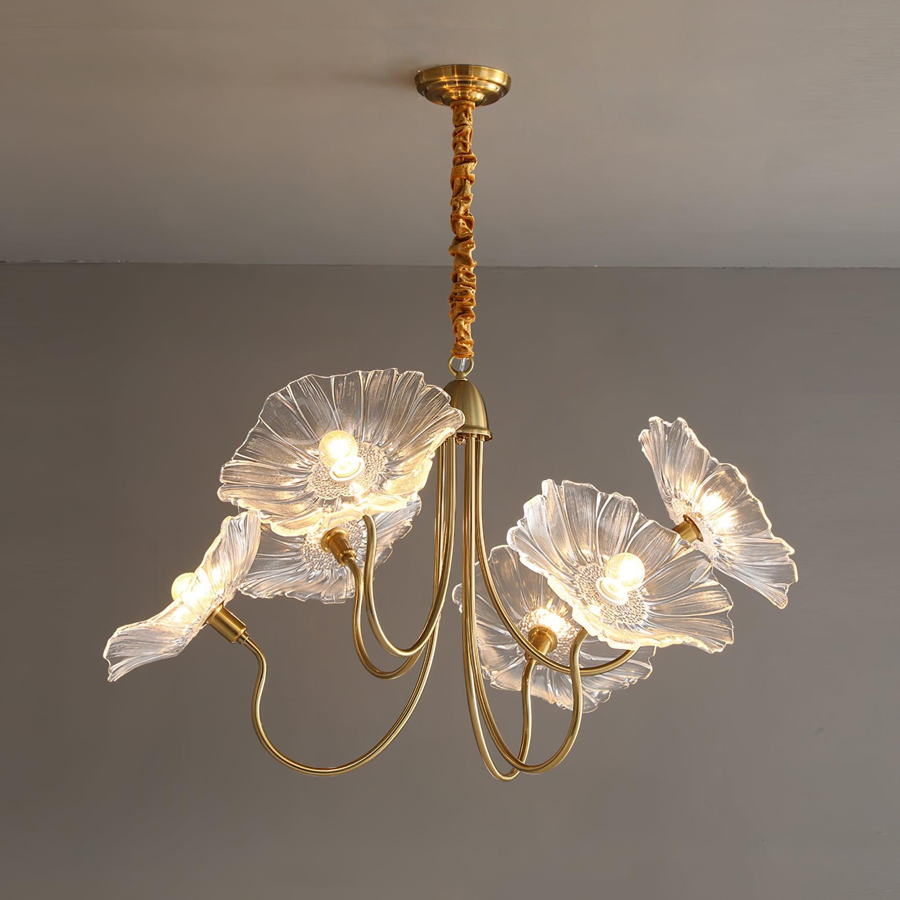 Valentina Modern Flower Art Deco Metal Glass Chandelier Bedroom - Letslighting
