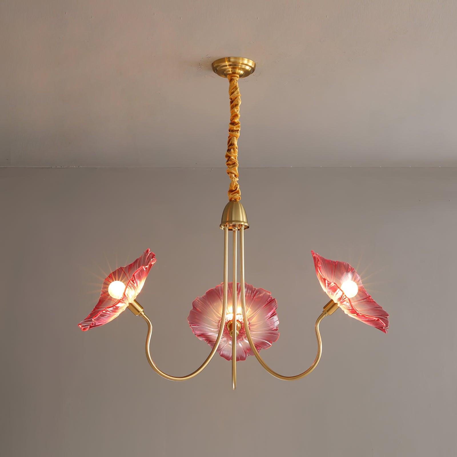 Valentina Modern Flower Art Deco Metal Glass Chandelier Bedroom - Letslighting