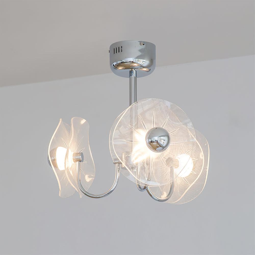 Lotus Chandelier Curved Petal Arms Modern Living Room - Letslighting