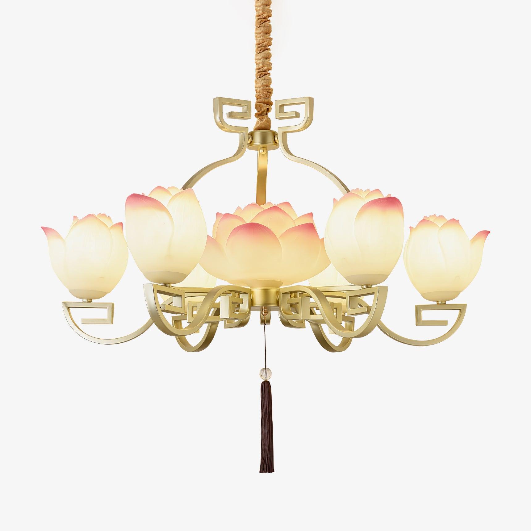 Lotus Oriental Resin Chandelier - Letslighting