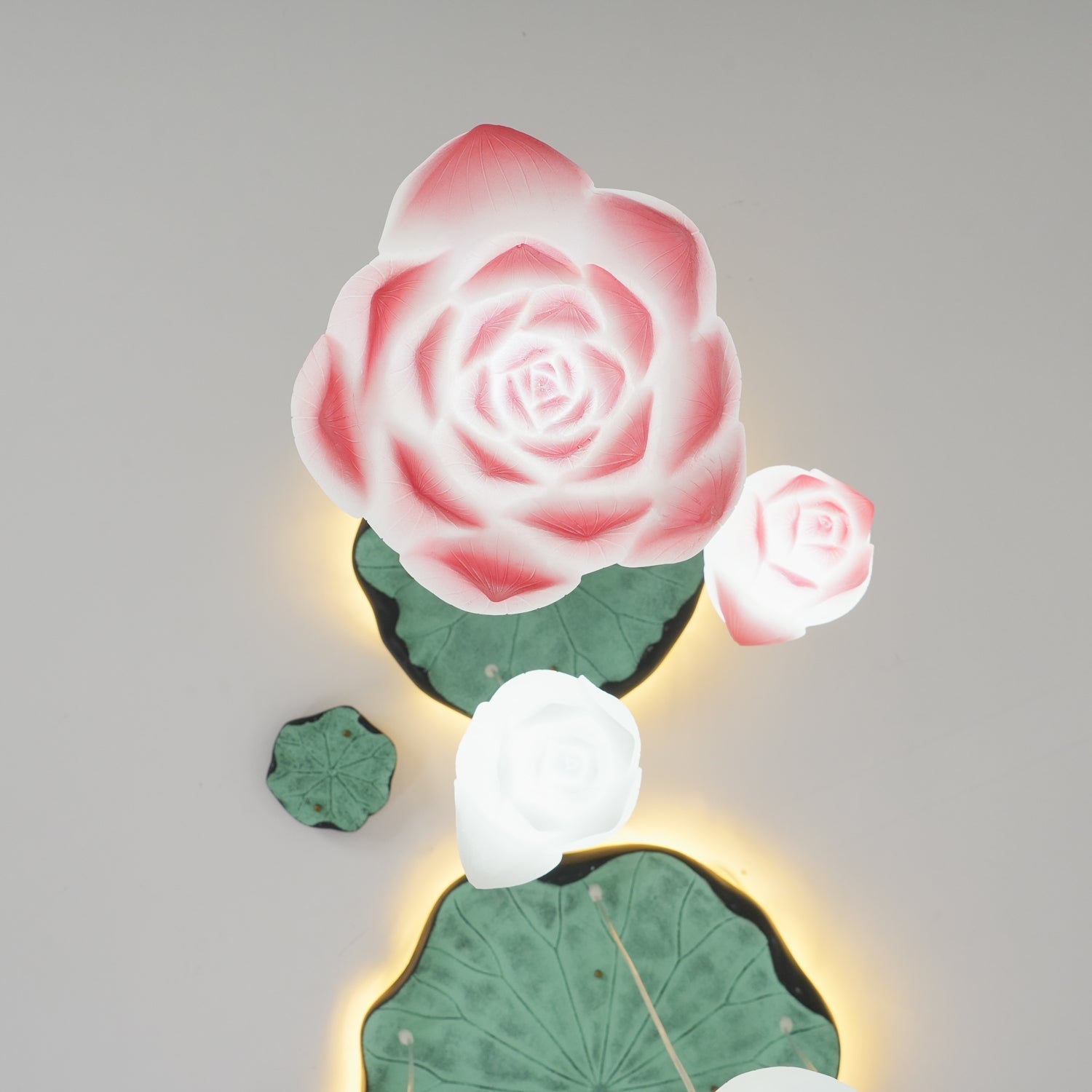Lustra Chandelier Lotus Floral Pendant Pink White 7-Light - Letslighting