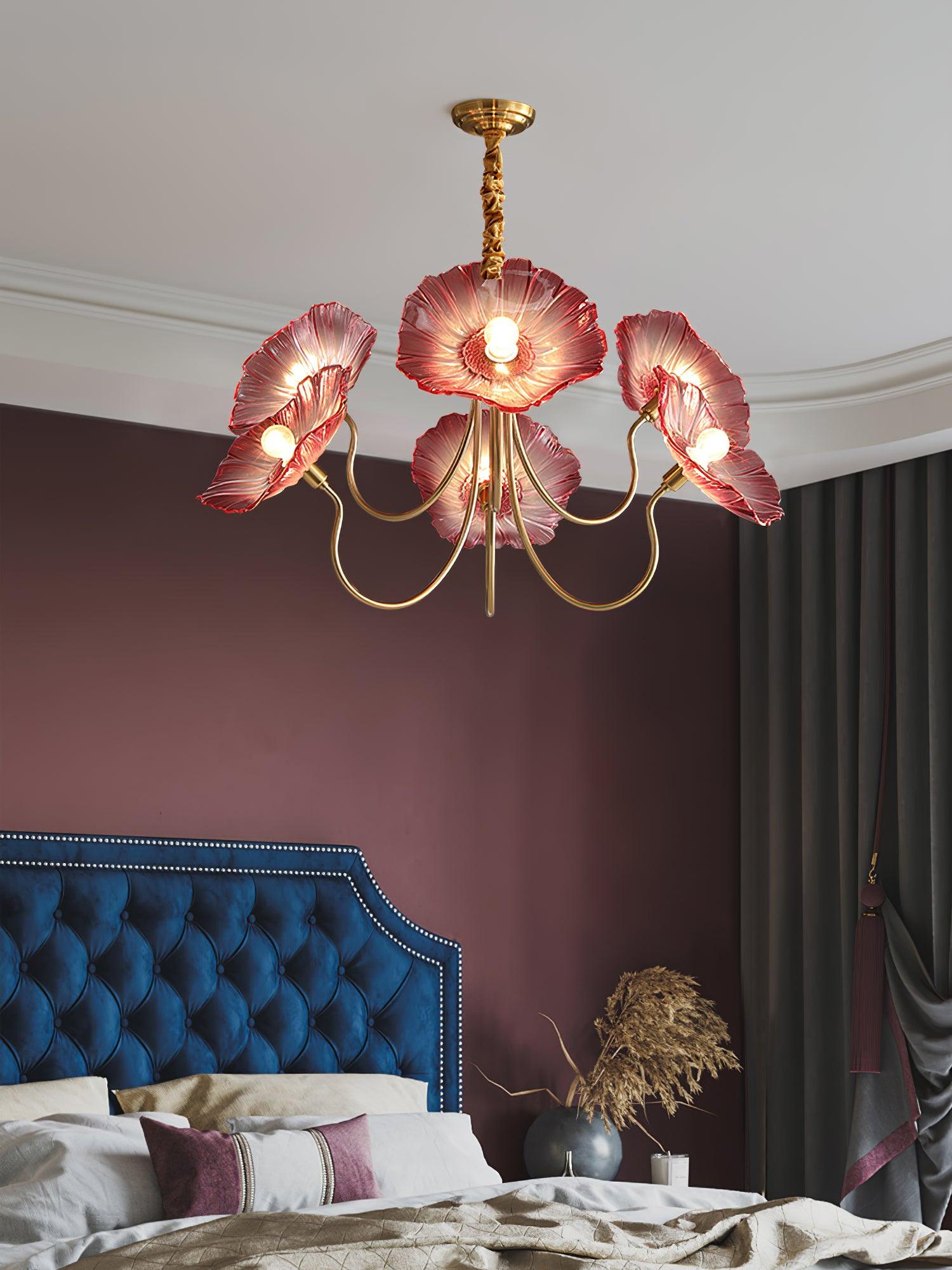 Lustra Chandelier Lotus Leaf Glass - Letslighting