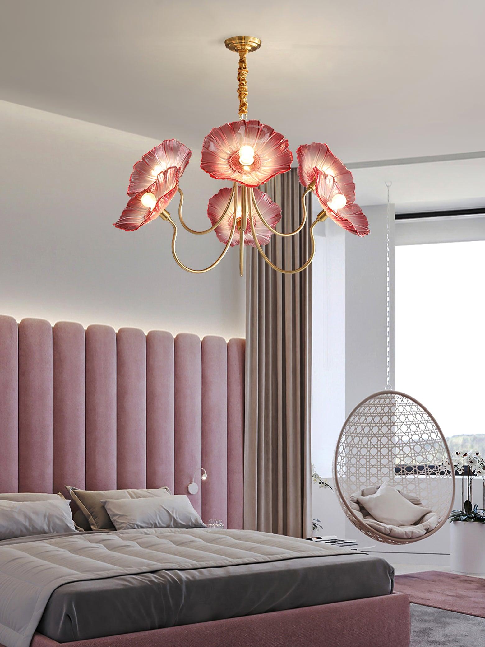 Lustra Chandelier Lotus Leaf Glass - Letslighting
