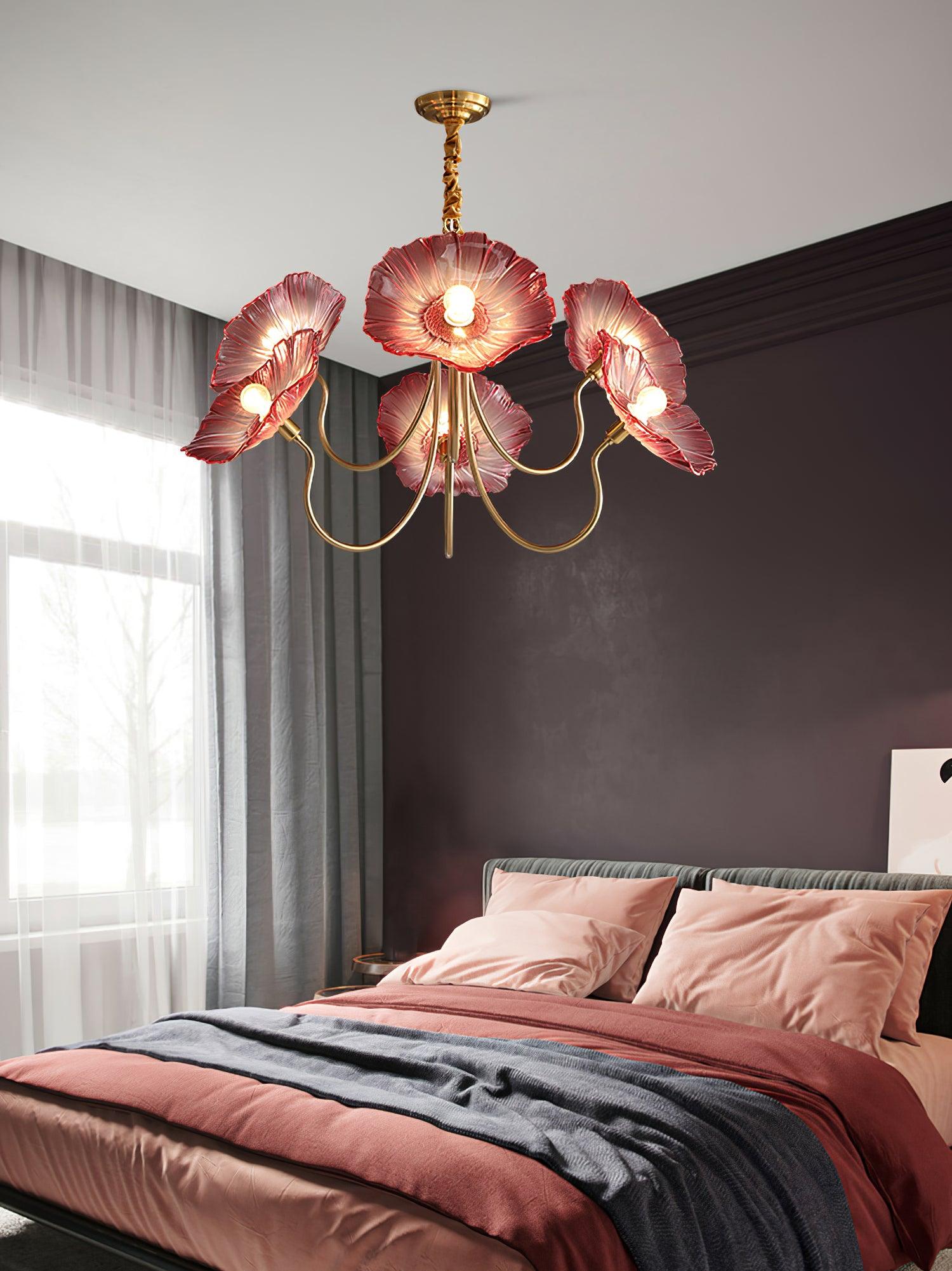 Lustra Chandelier Lotus Leaf Glass - Letslighting