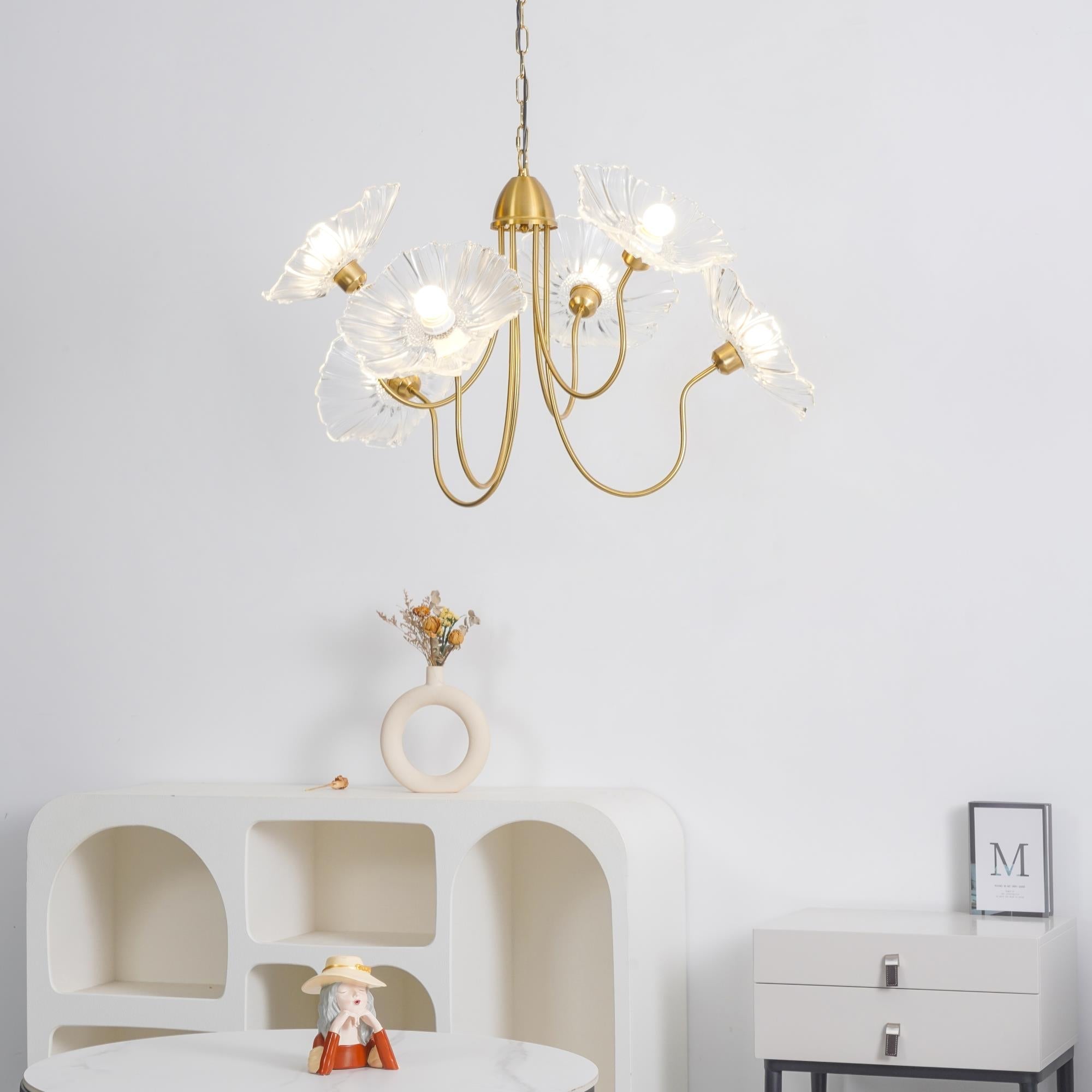 Lustra Chandelier Lotus Leaf Glass - Letslighting
