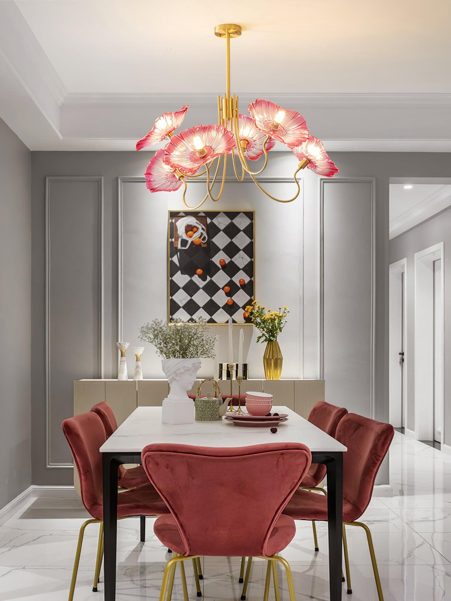 Lustra Chandelier Lotus Leaf Glass - Letslighting