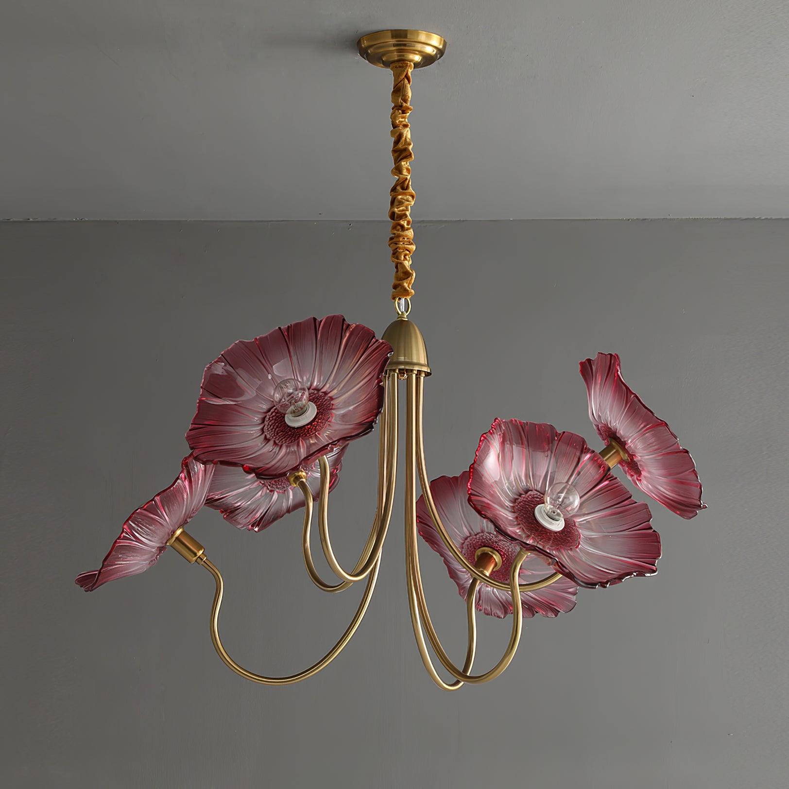 Lustra Chandelier Lotus Leaf Glass - Letslighting