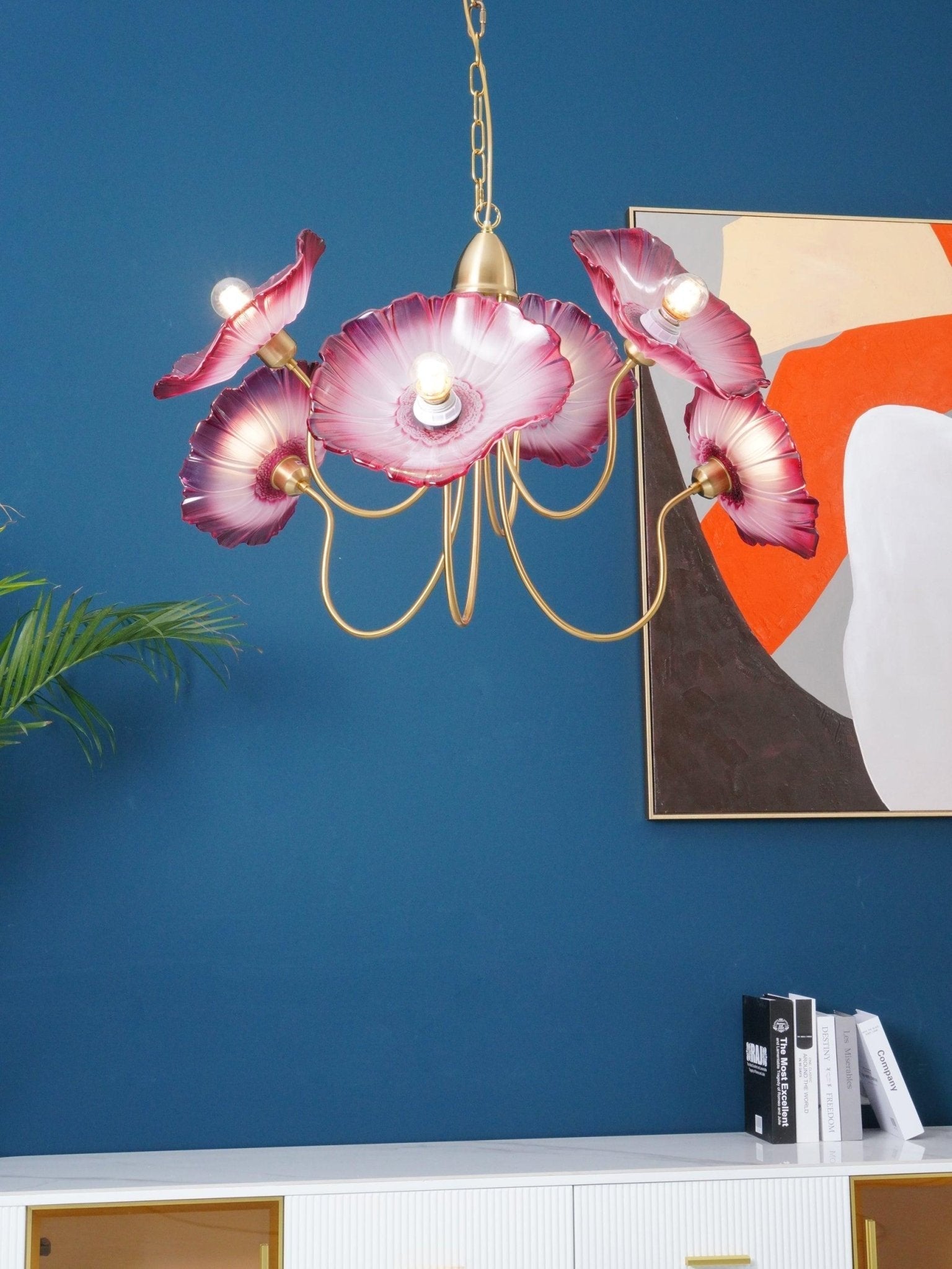 Lustra Chandelier Lotus Leaf Glass - Letslighting