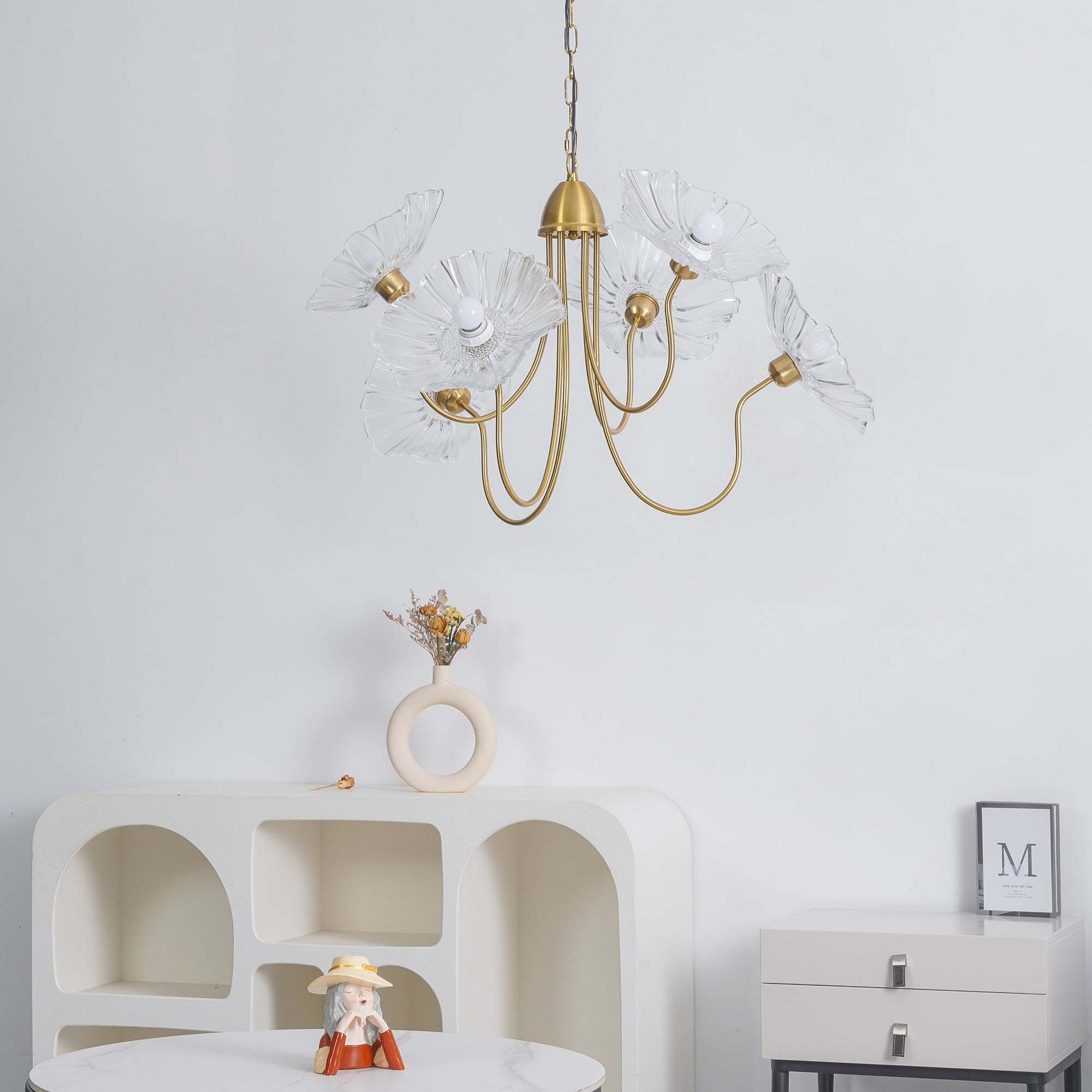 Lustra Chandelier Lotus Leaf Glass - Letslighting