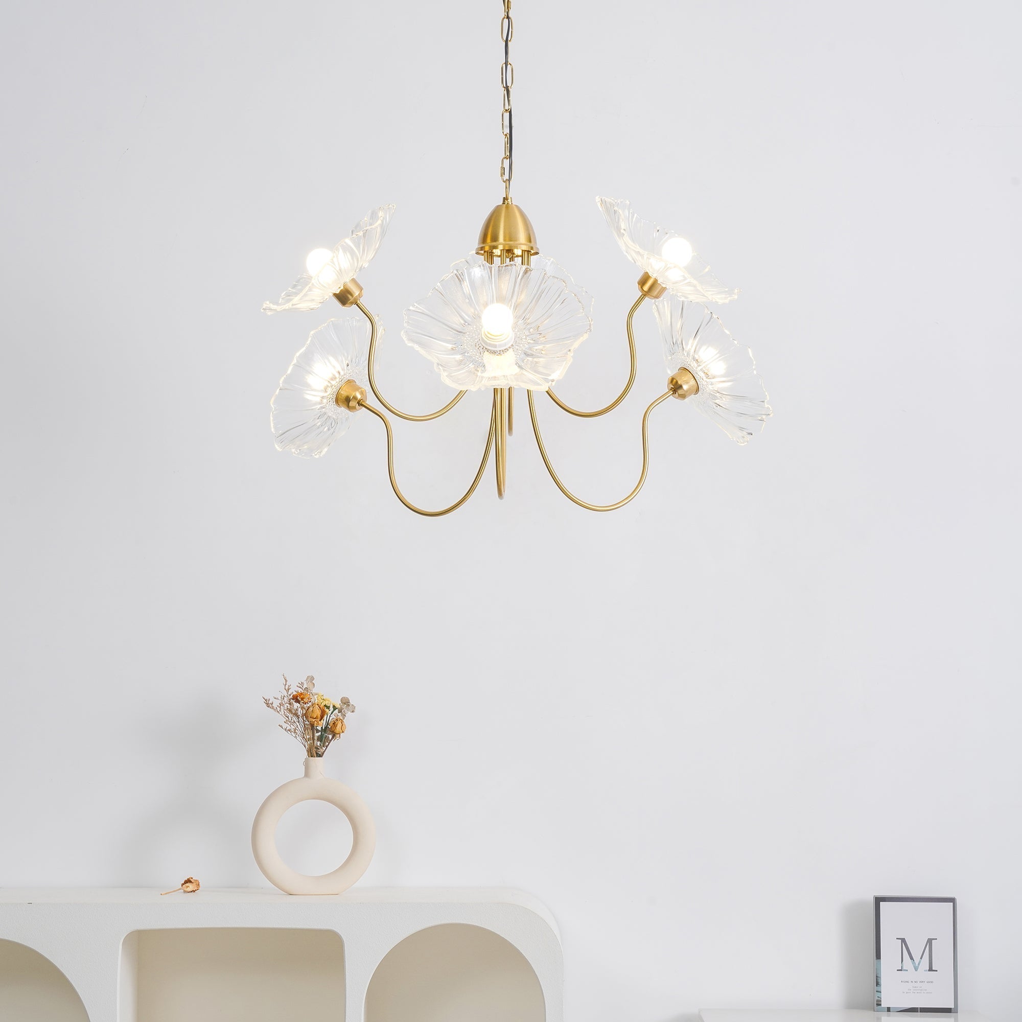 Lustra Chandelier Lotus Leaf Glass - Letslighting
