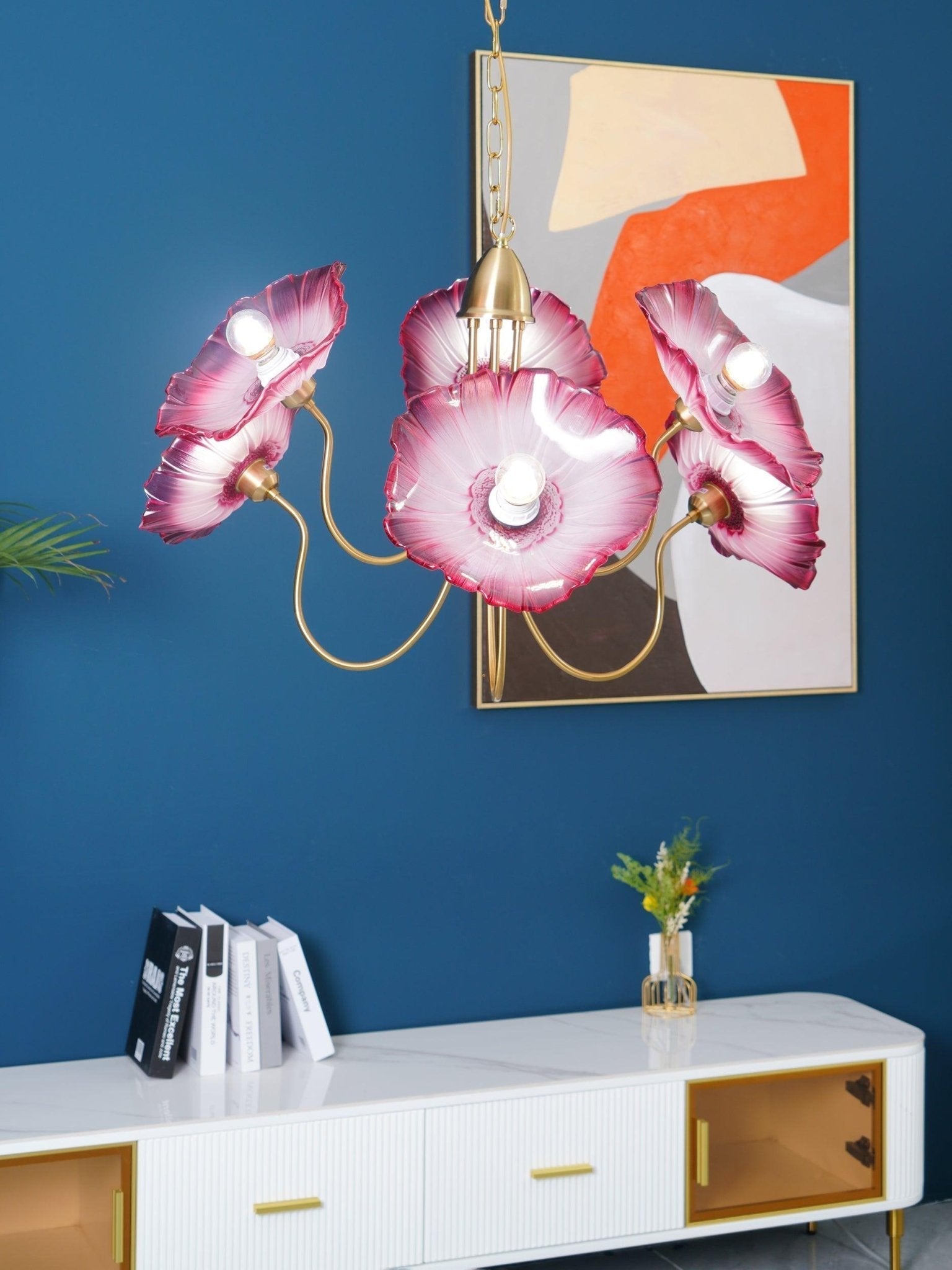 Lustra Chandelier Lotus Leaf Glass - Letslighting