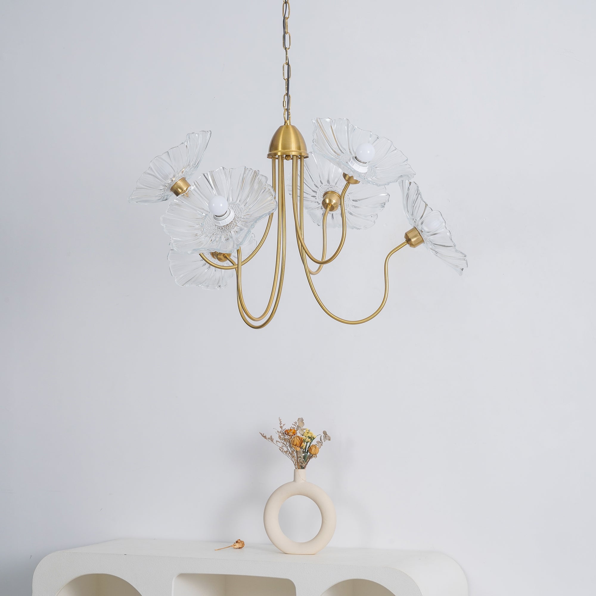 Lustra Chandelier Lotus Leaf Glass - Letslighting