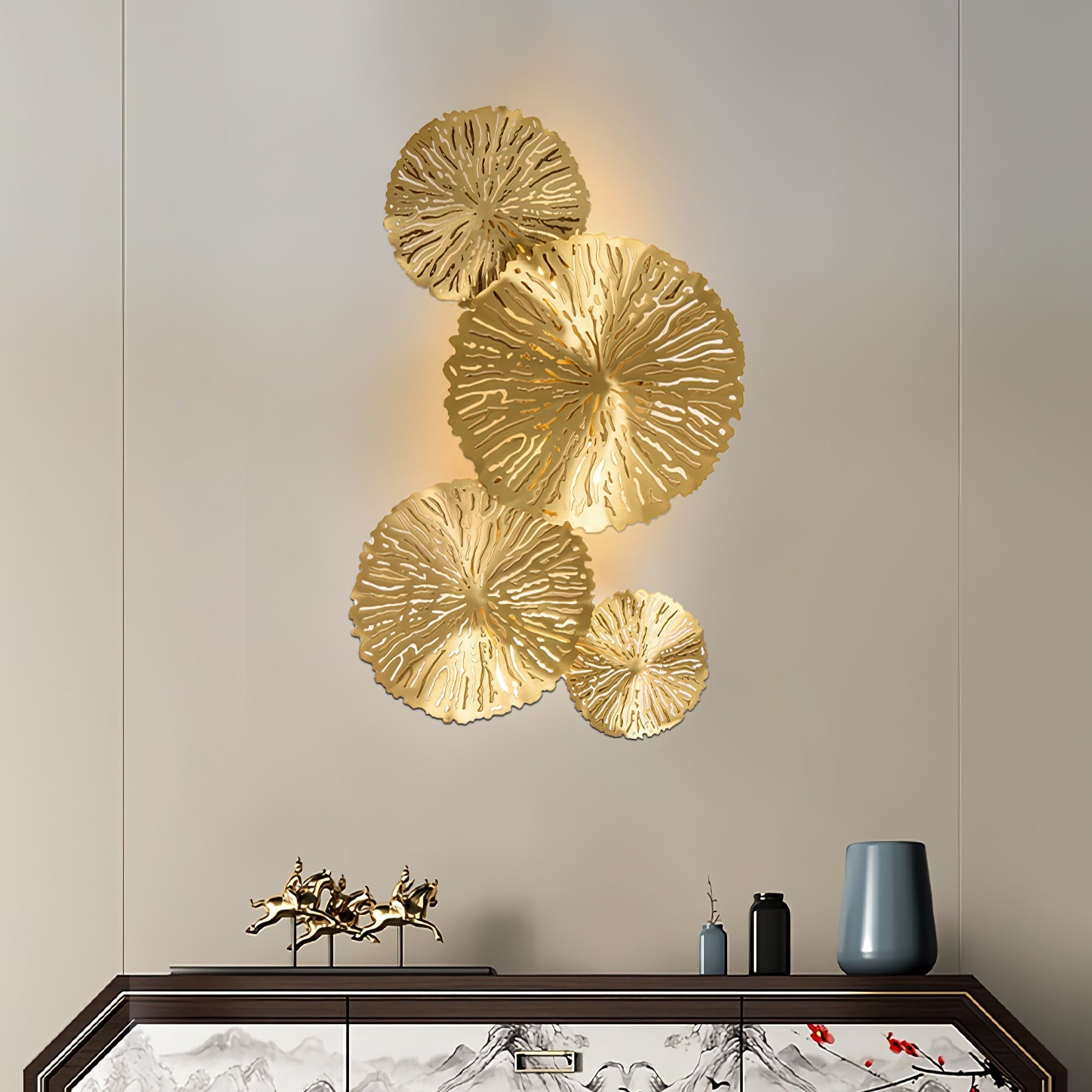 Lustra Wall Lamp Lotus Leaf Brass - Letslighting