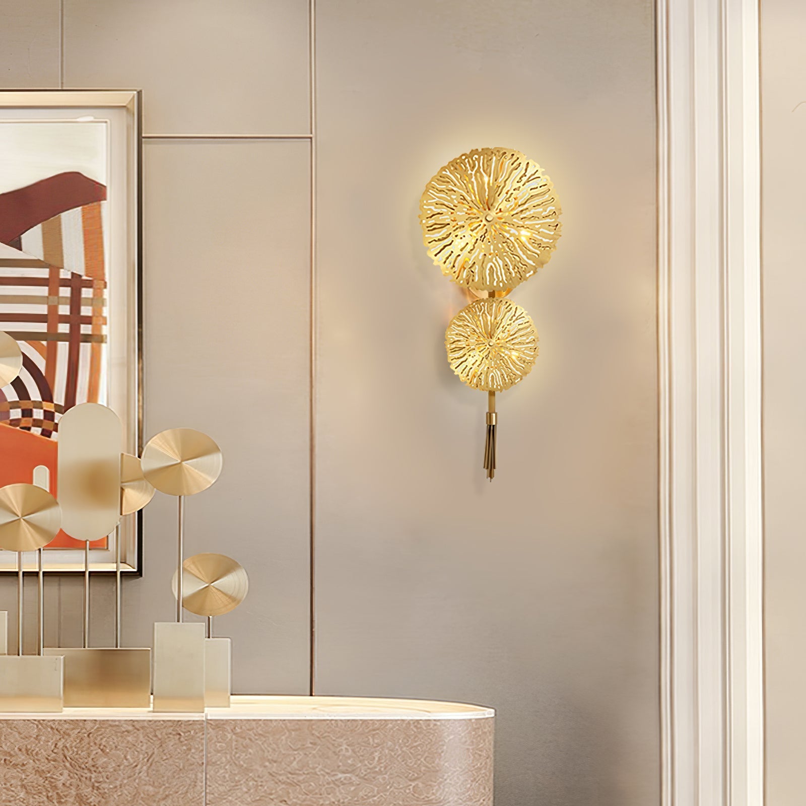 Lustra Wall Lamp Lotus Leaf Brass - Letslighting