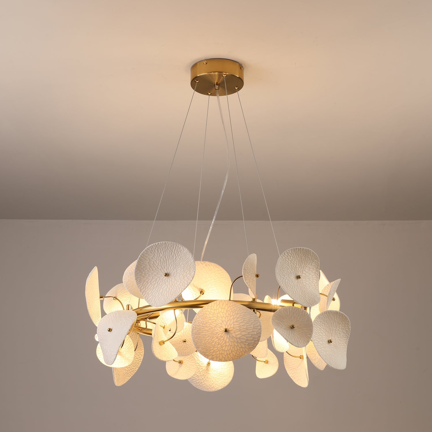 Virinira Modern Elegance Petal Ceramic Chandelier - Letslighting