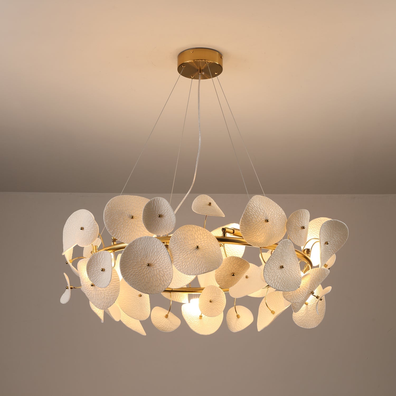 Virinira Modern Elegance Petal Ceramic Chandelier - Letslighting