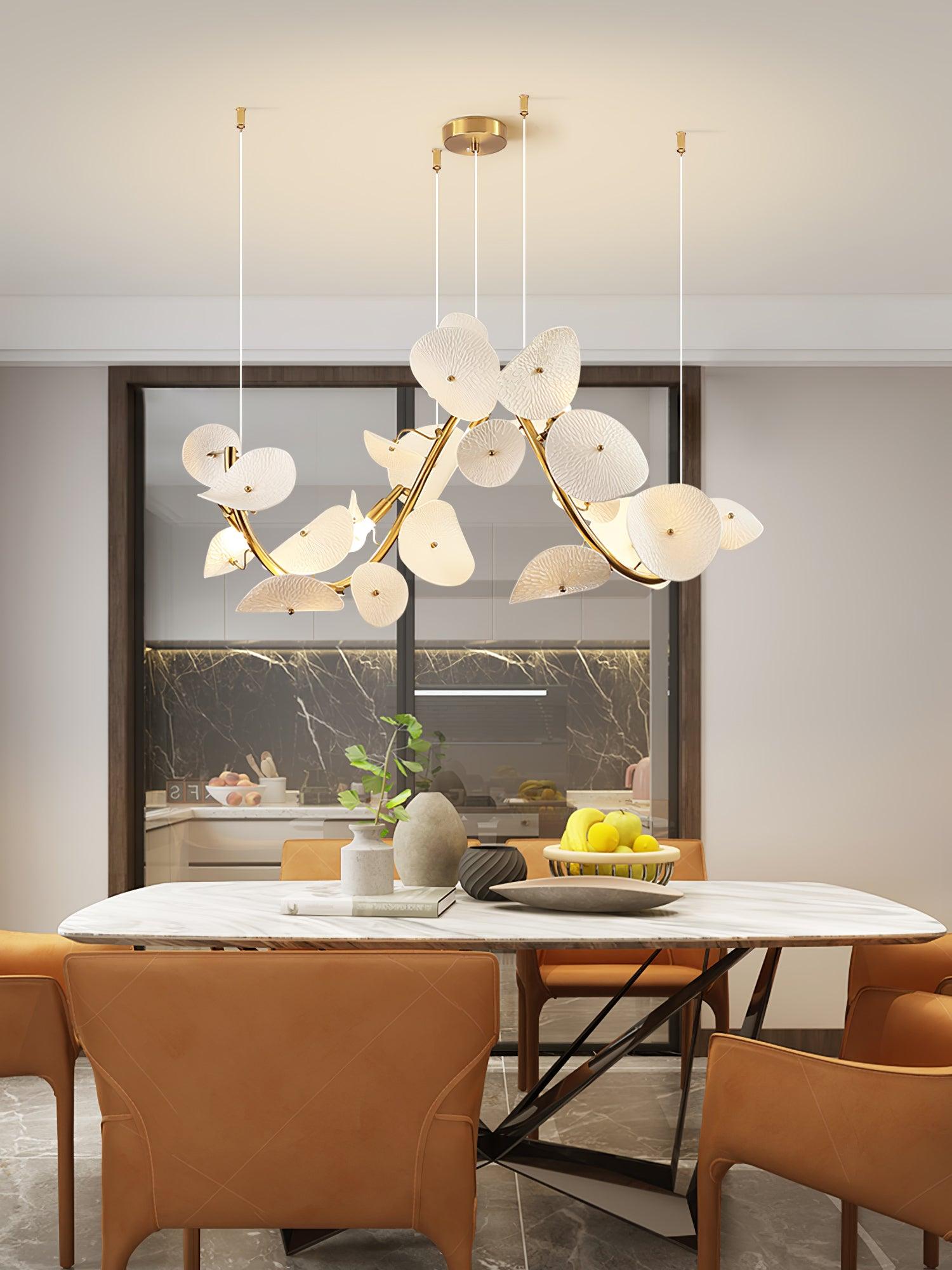 Virinira Modern Elegance Petal Ceramic Chandelier - Letslighting