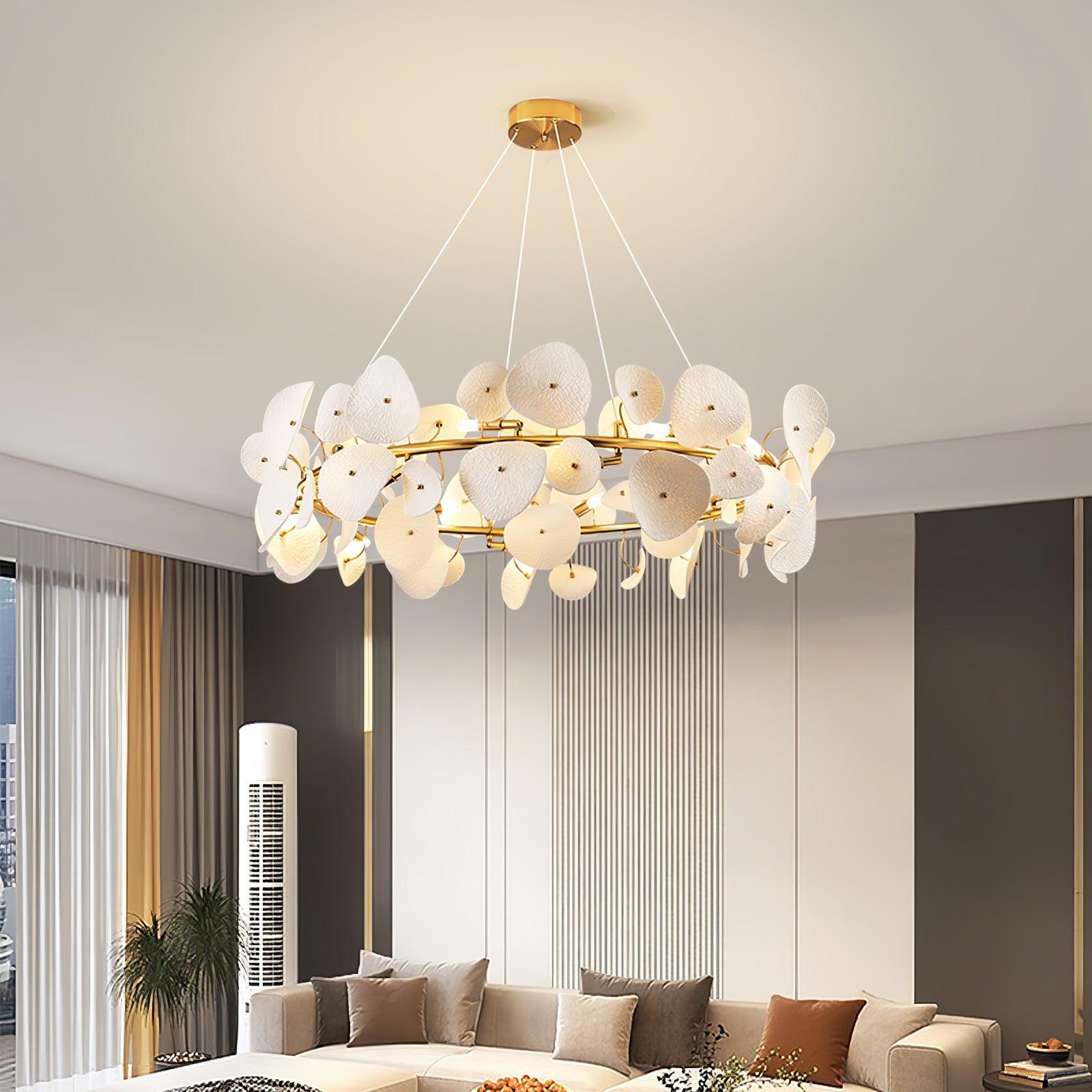 Virinira Modern Elegance Petal Ceramic Chandelier - Letslighting