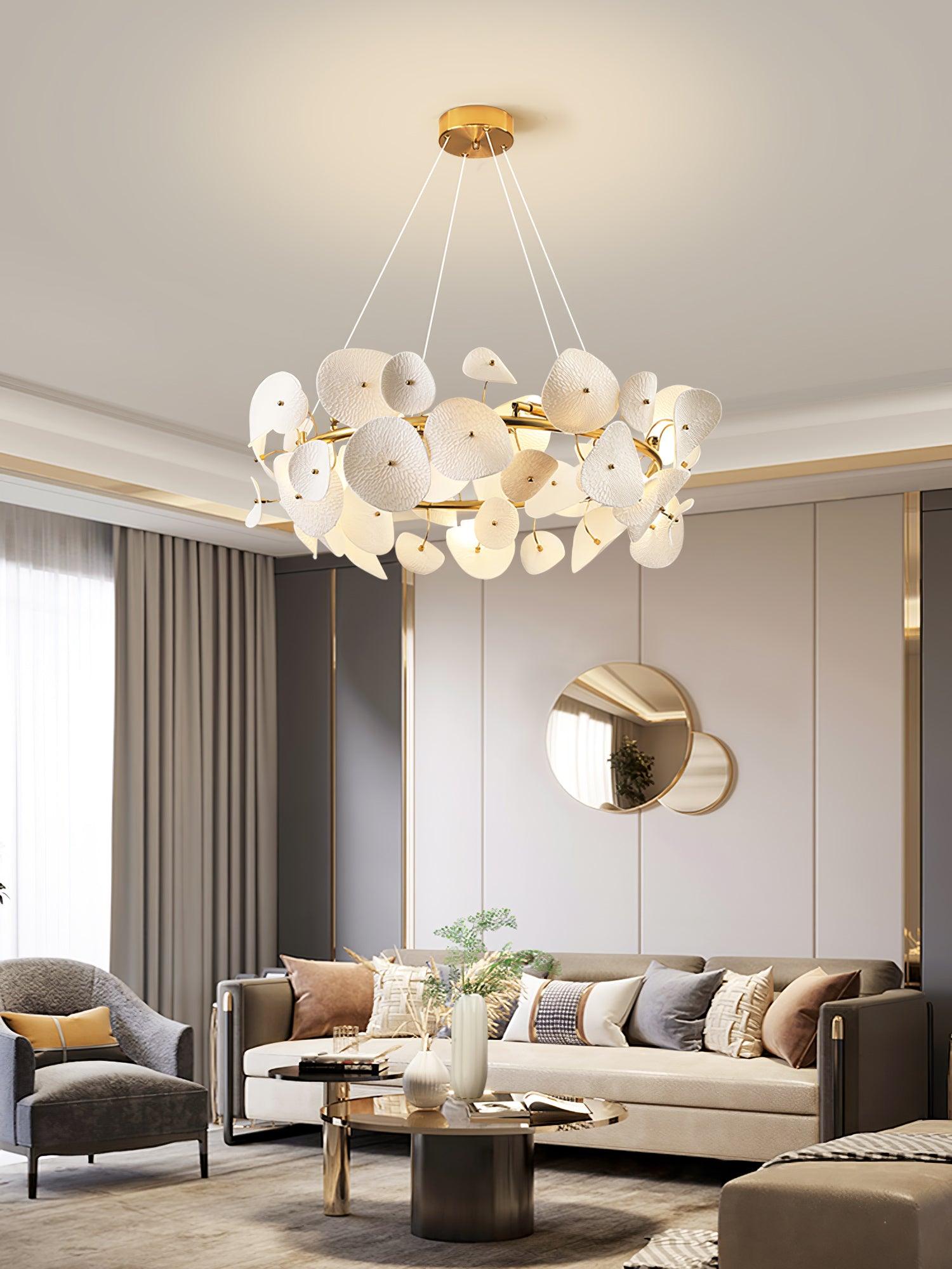 Virinira Modern Elegance Petal Ceramic Chandelier - Letslighting
