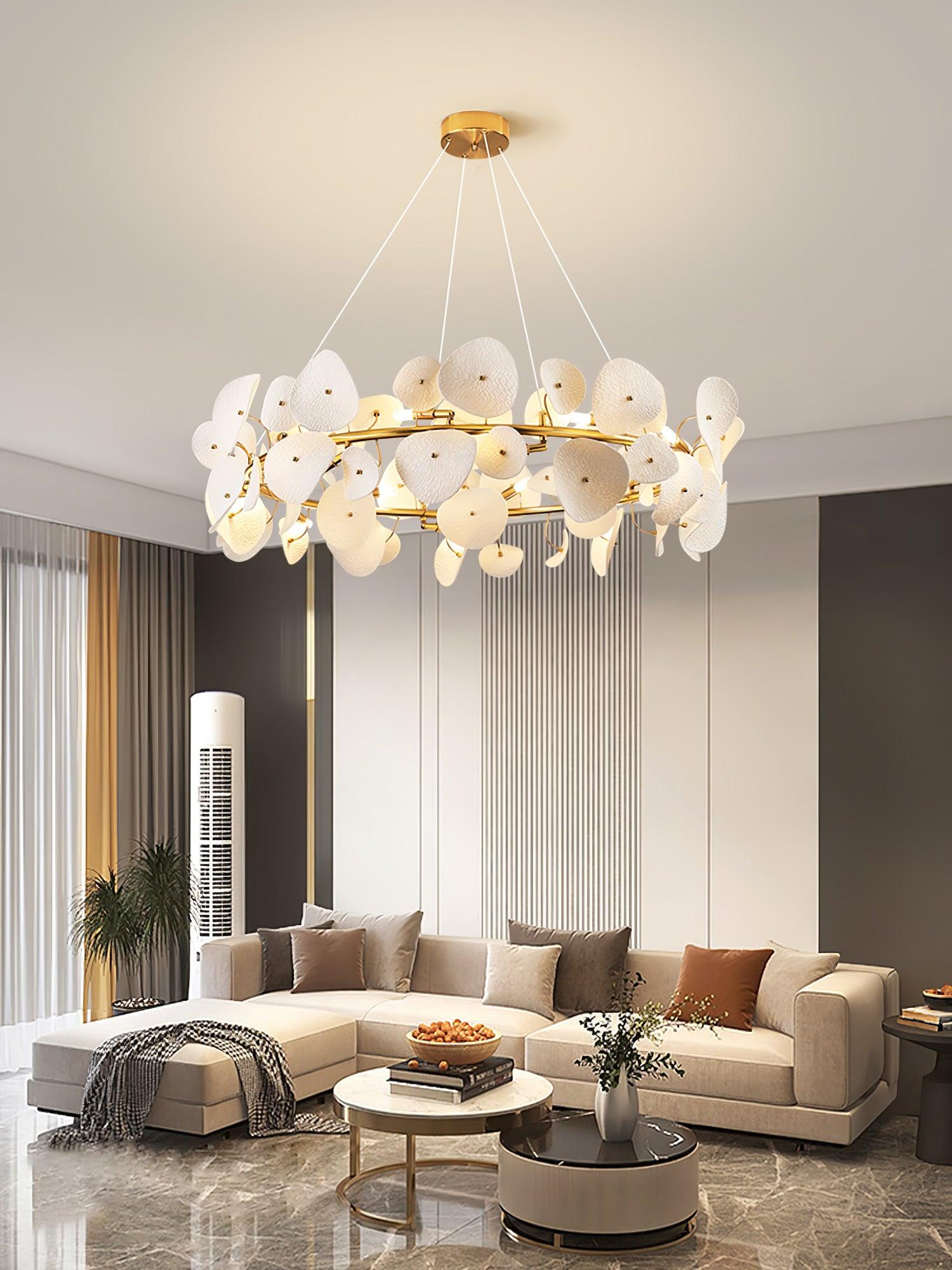 Virinira Modern Elegance Petal Ceramic Chandelier - Letslighting