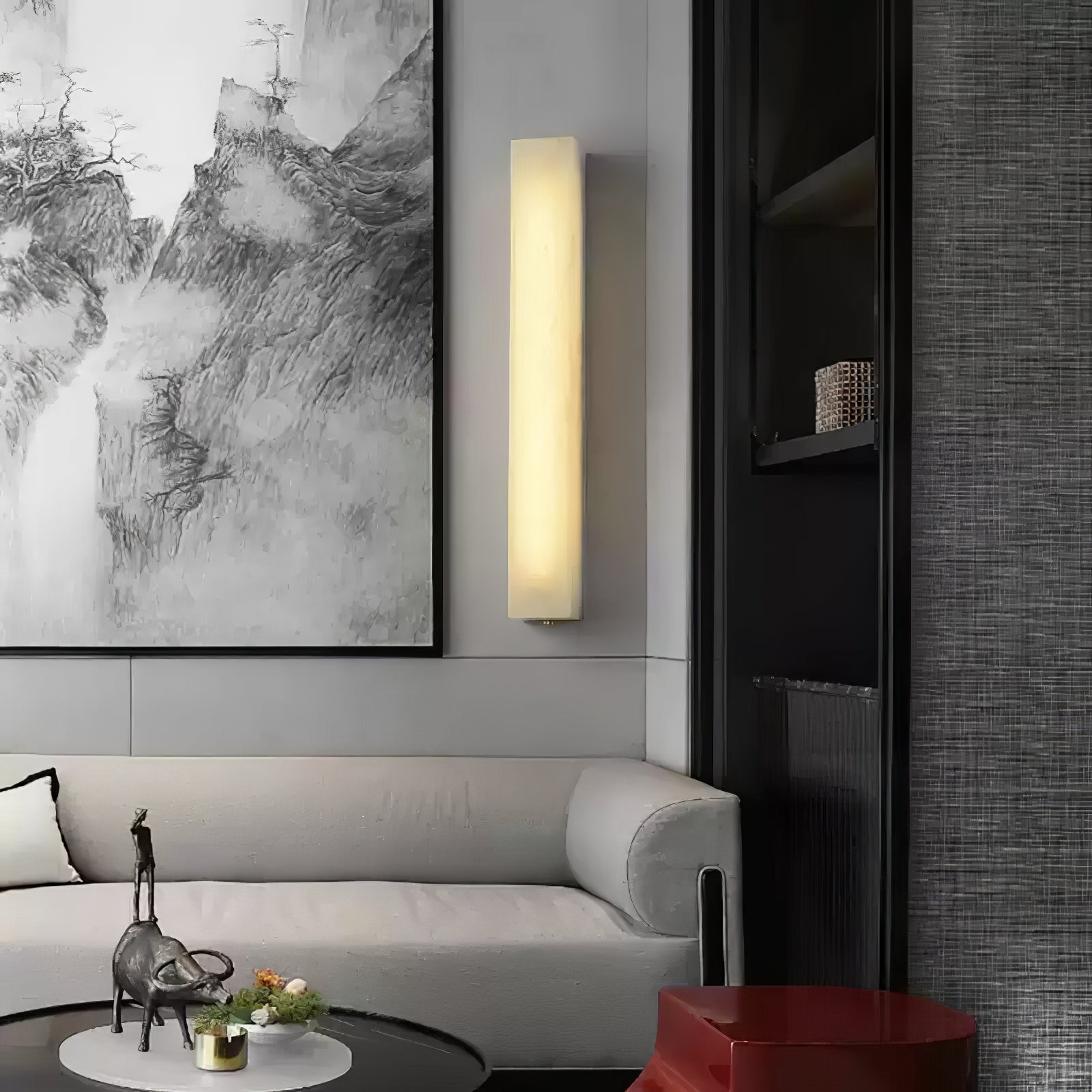 Irina Cylindrical Alabaster Wall Light - Letslighting