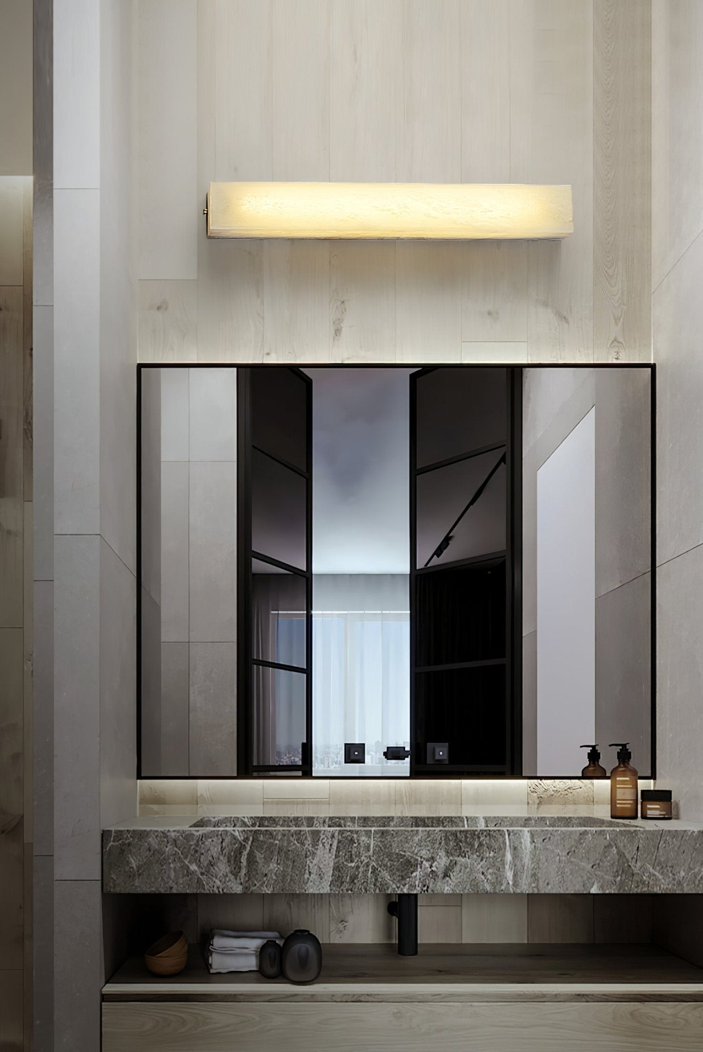 Irina Cylindrical Alabaster Wall Light - Letslighting