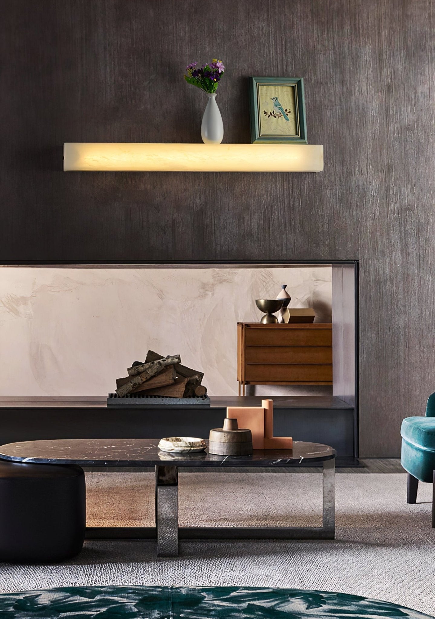 Irina Cylindrical Alabaster Wall Light - Letslighting