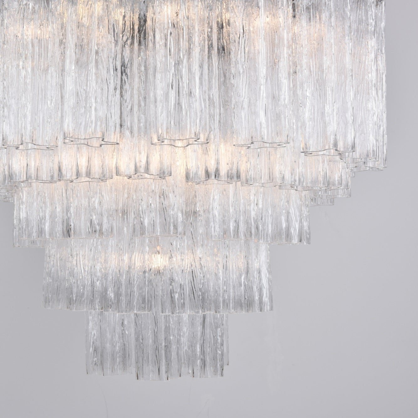 Aurora Chandelier Clear Glass Multi-Tier Crystal Glow - Letslighting