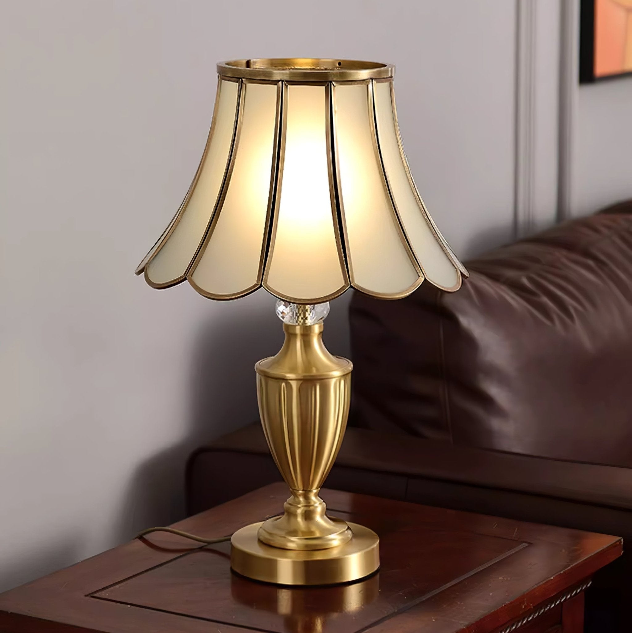 Valencia Brass & Glass Vintage Table Lamp - Letslighting