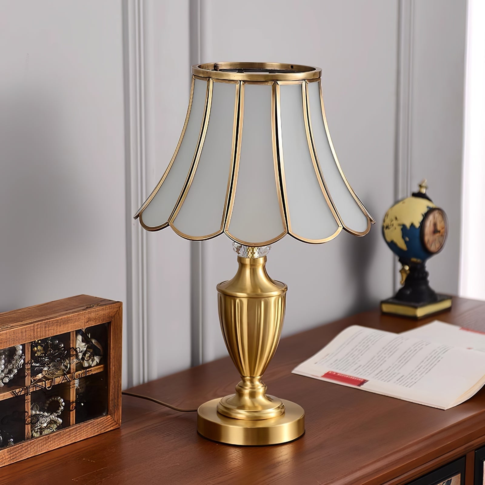 Valencia Brass & Glass Vintage Table Lamp - Letslighting