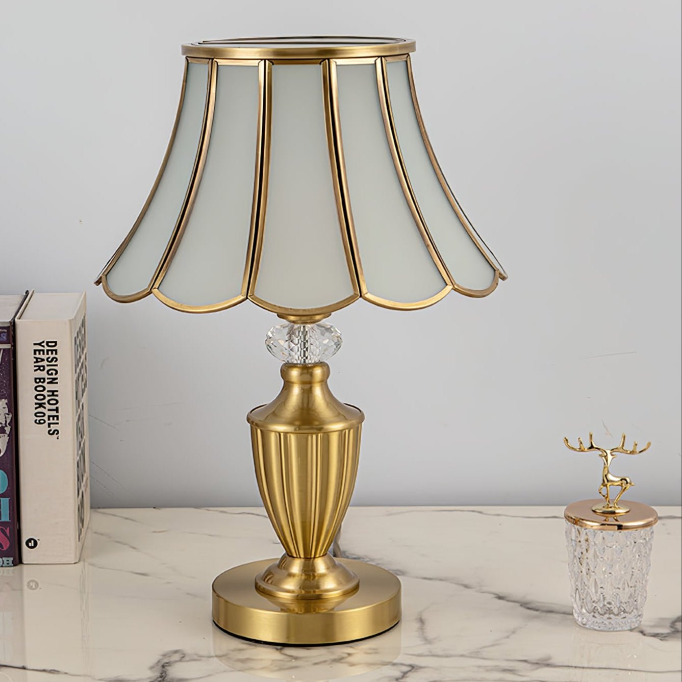 Valencia Brass & Glass Vintage Table Lamp - Letslighting