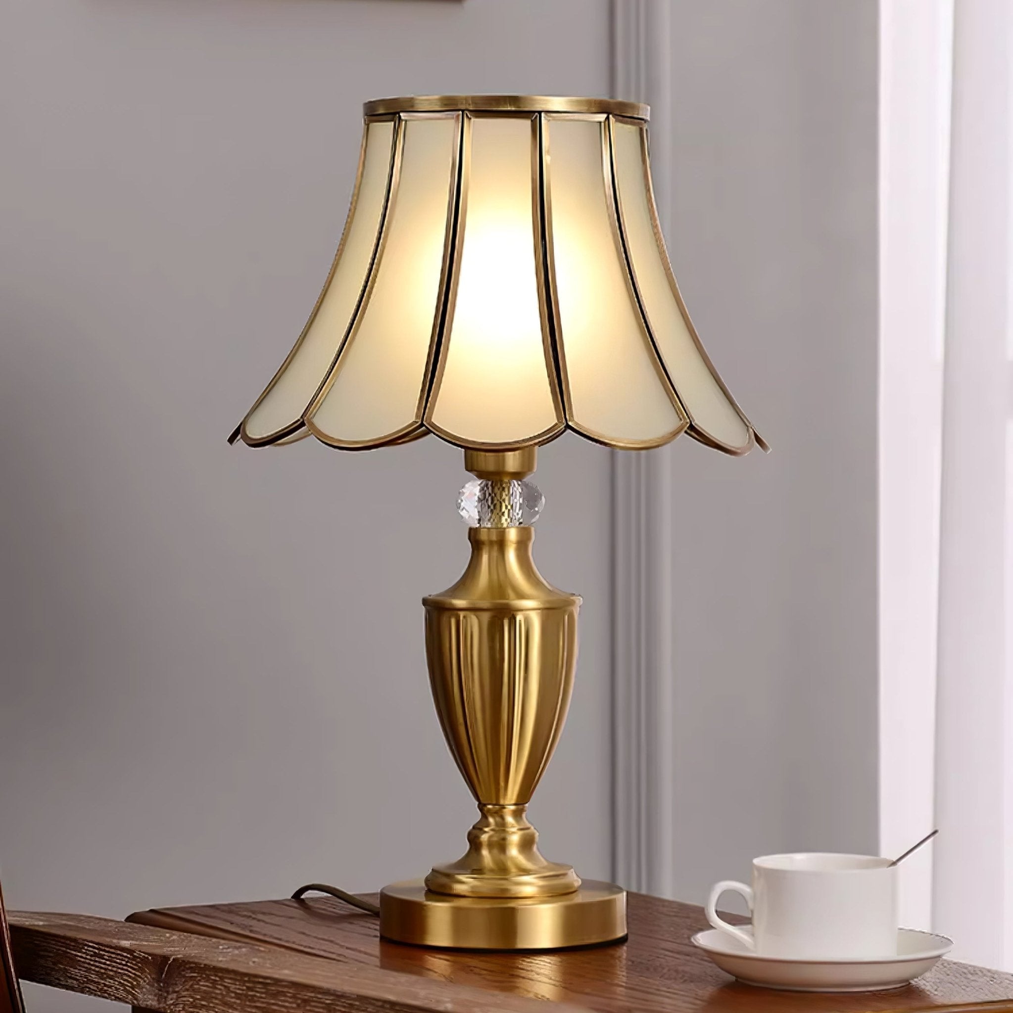 Valencia Brass & Glass Vintage Table Lamp - Letslighting