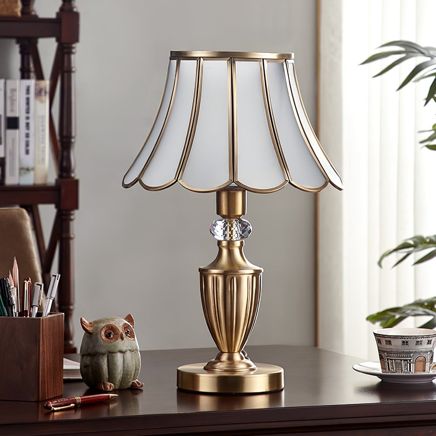 Valencia Brass & Glass Vintage Table Lamp - Letslighting