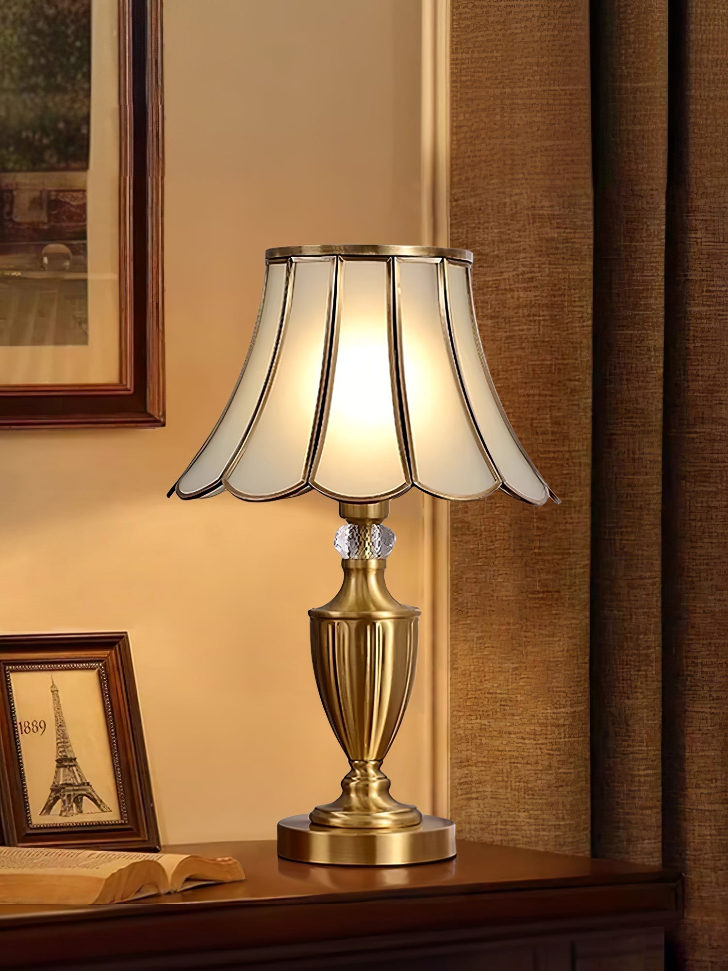 Valencia Brass & Glass Vintage Table Lamp - Letslighting