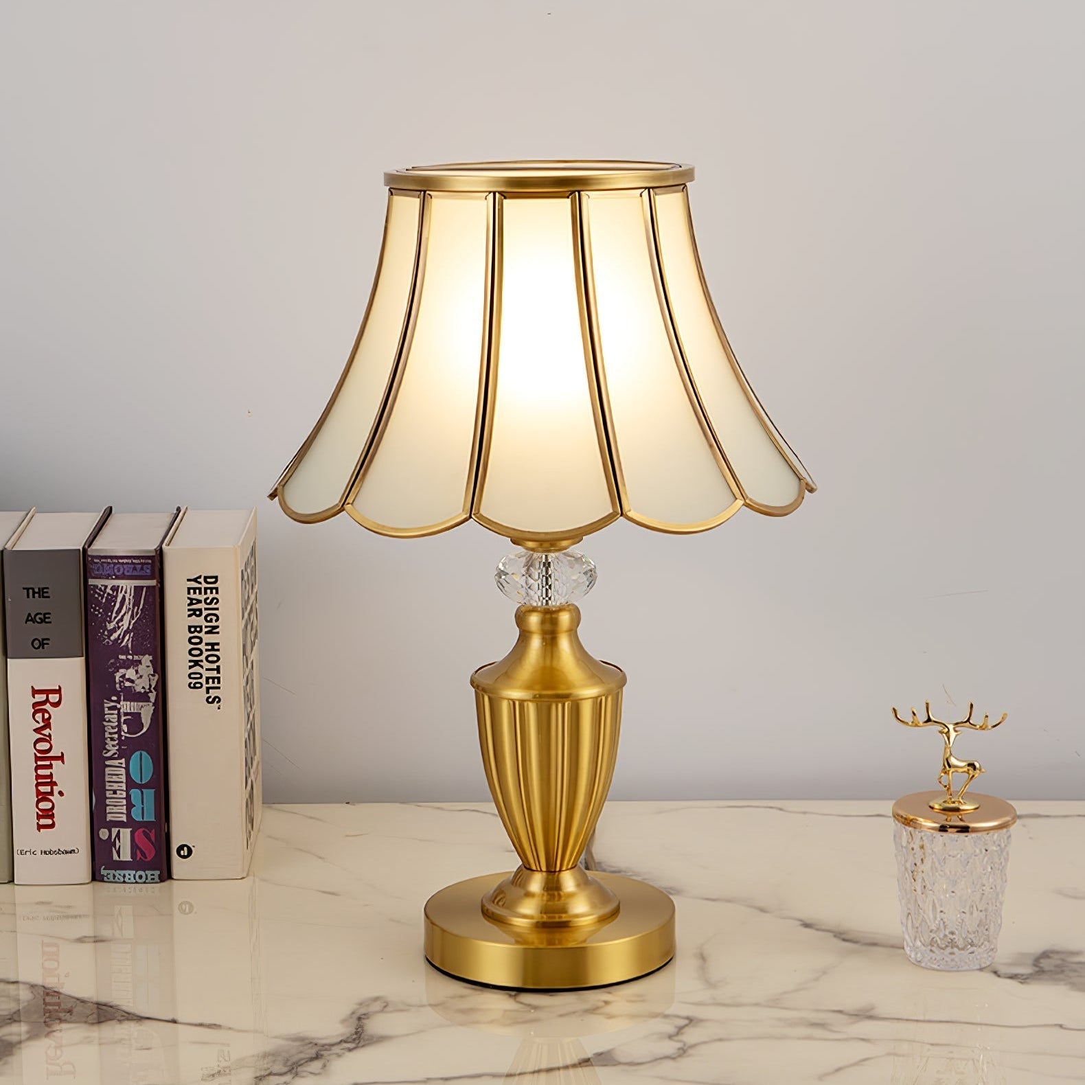 Valencia Brass & Glass Vintage Table Lamp - Letslighting