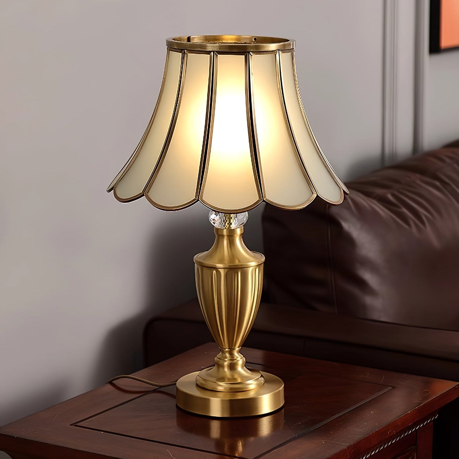 Valencia Brass & Glass Vintage Table Lamp - Letslighting