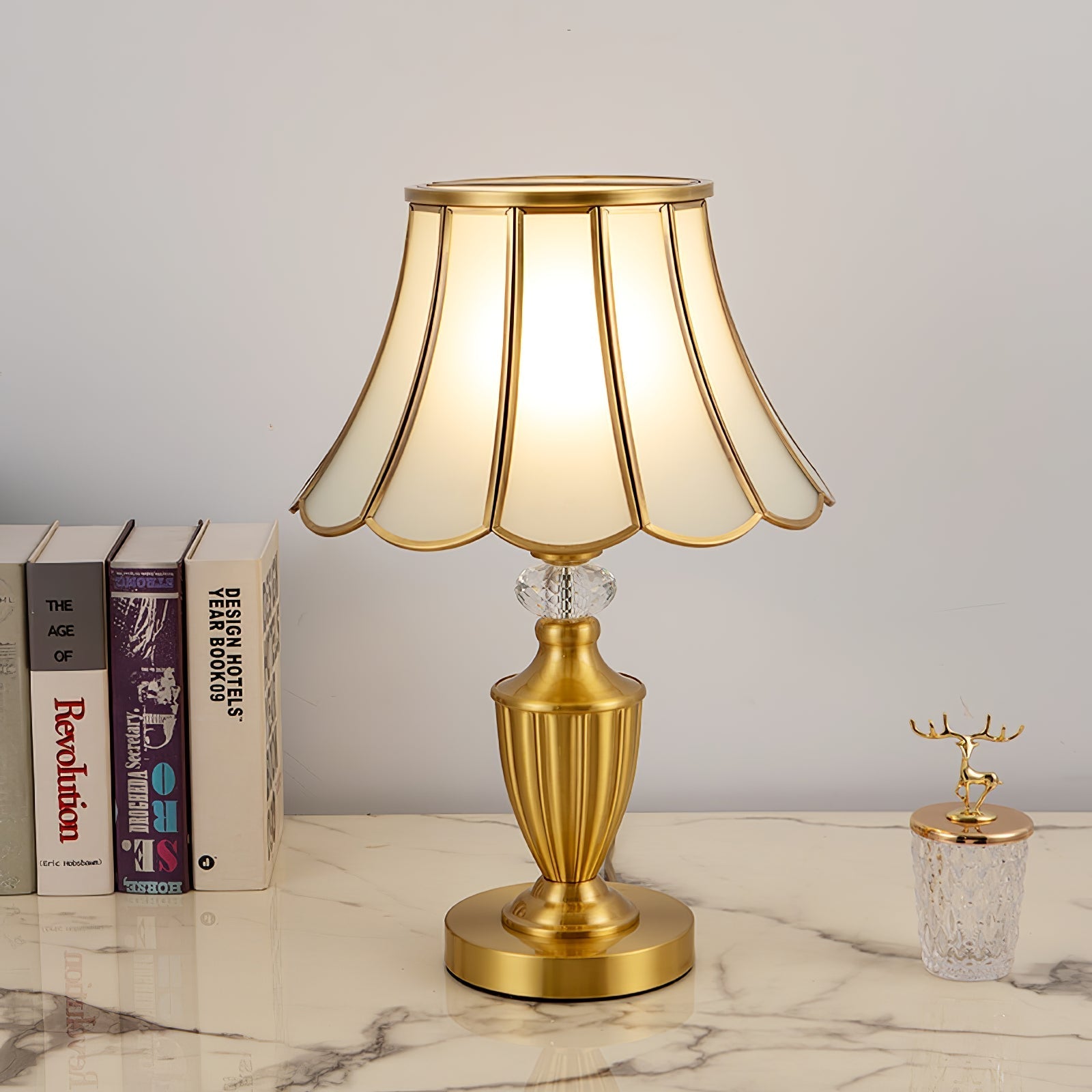 Valencia Brass & Glass Vintage Table Lamp - Letslighting