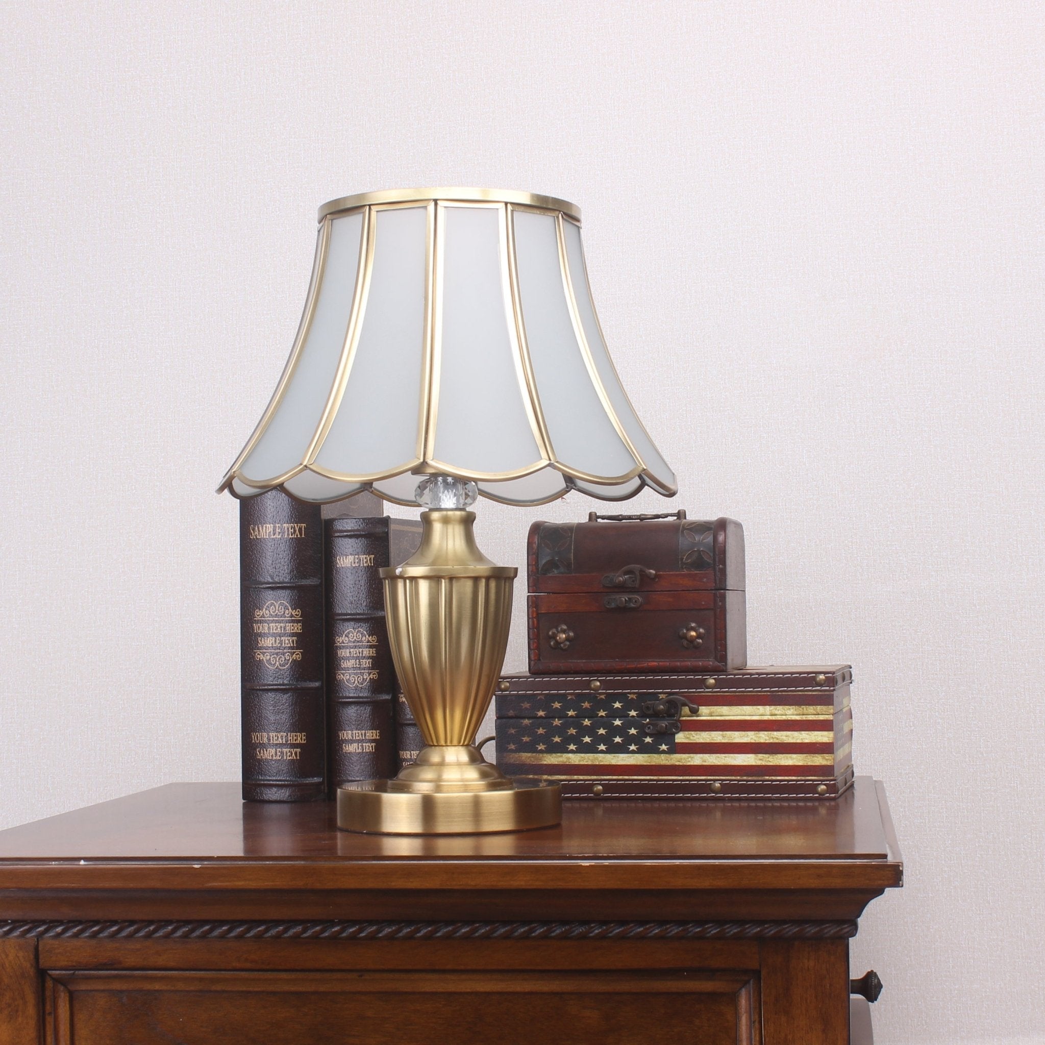 Valencia Brass & Glass Vintage Table Lamp - Letslighting