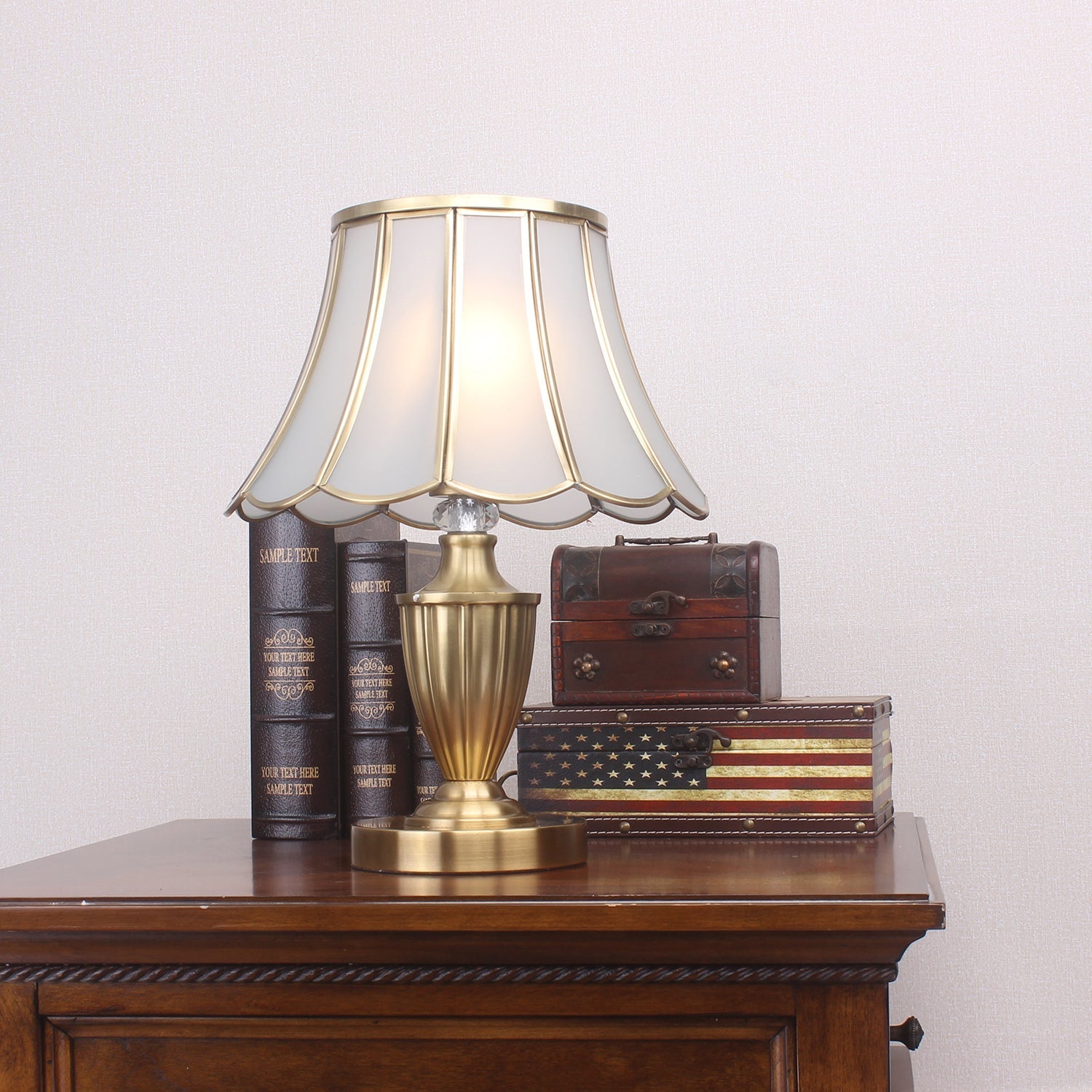 Valencia Brass & Glass Vintage Table Lamp - Letslighting