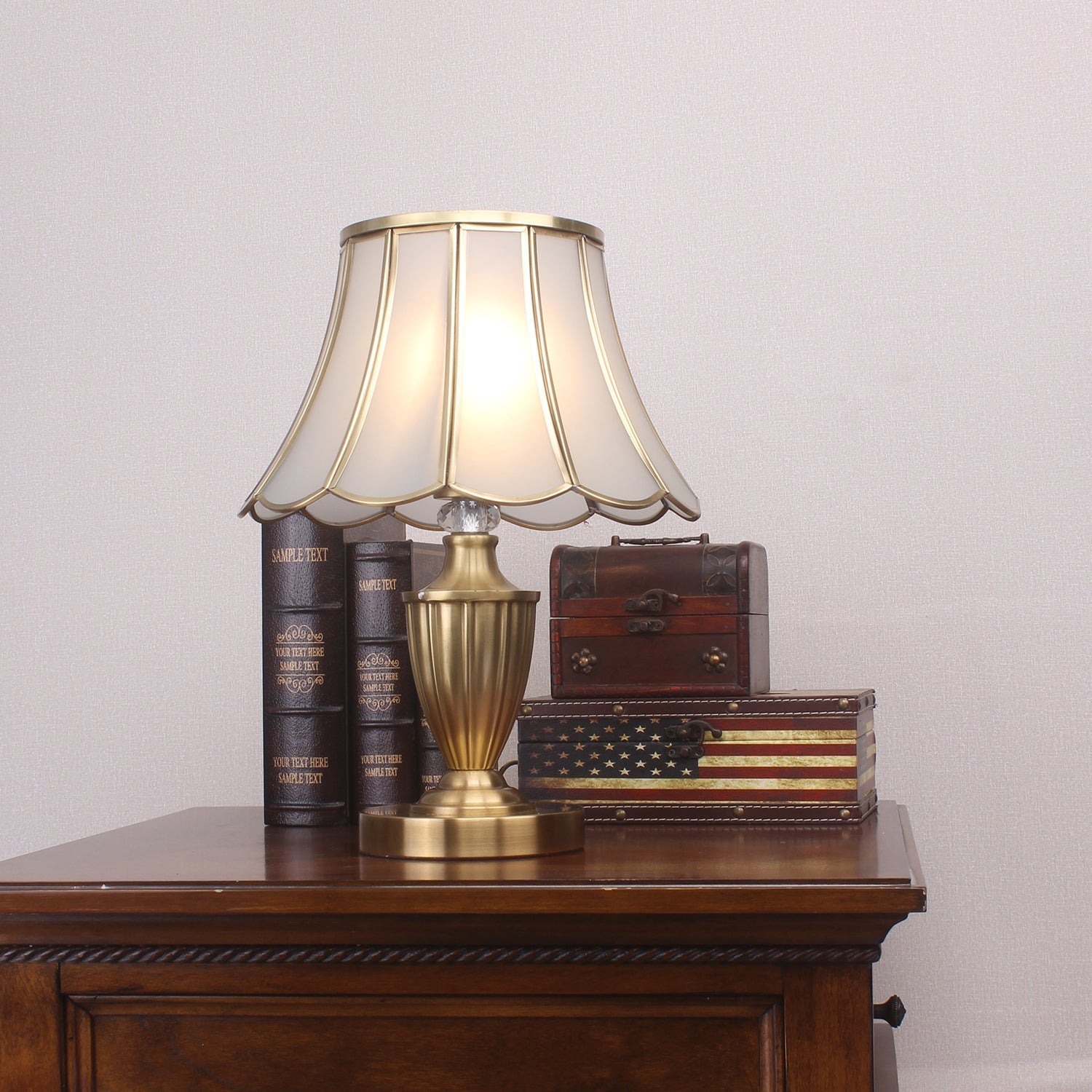 Valencia Brass & Glass Vintage Table Lamp - Letslighting