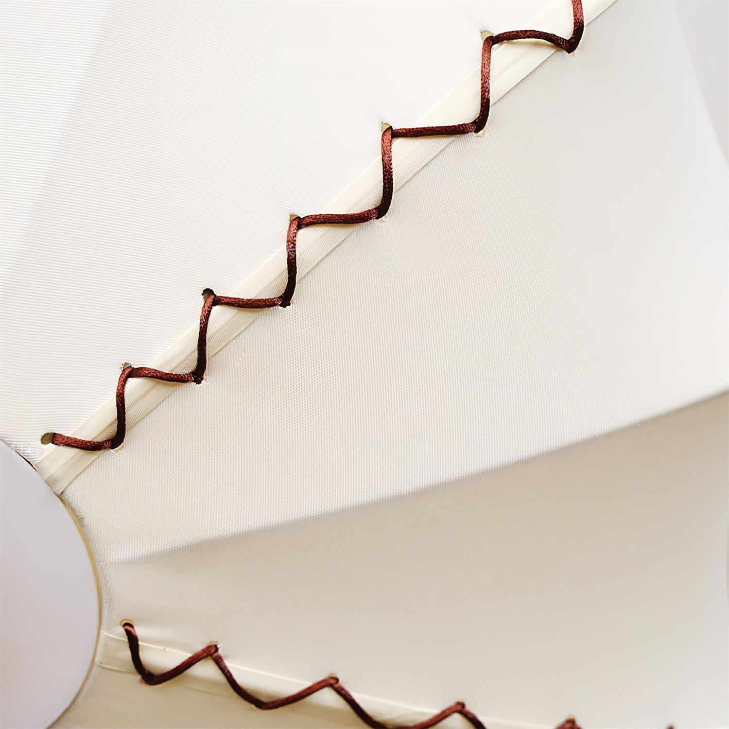 Ceiling Light Beige Fabric with Walnut Wood Accents Artistic