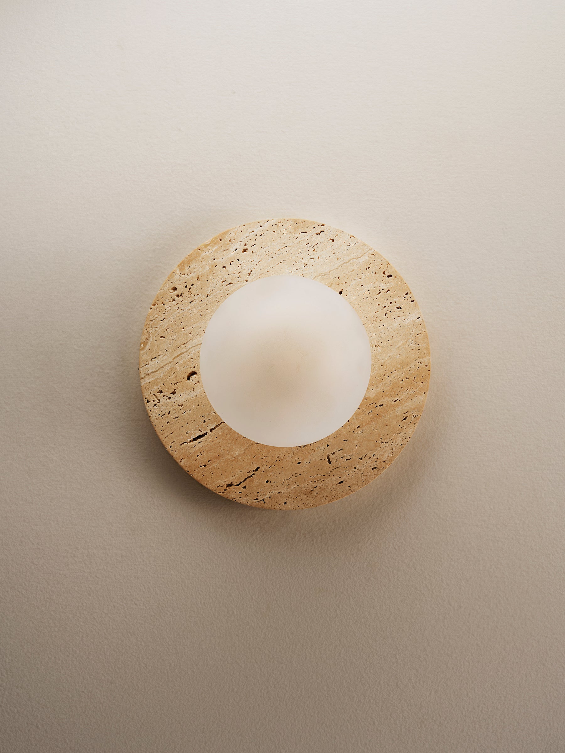 Arthaen Modern Minimalist Marble Travertine Flushmount Sconce Wall Lamp - Letslighting