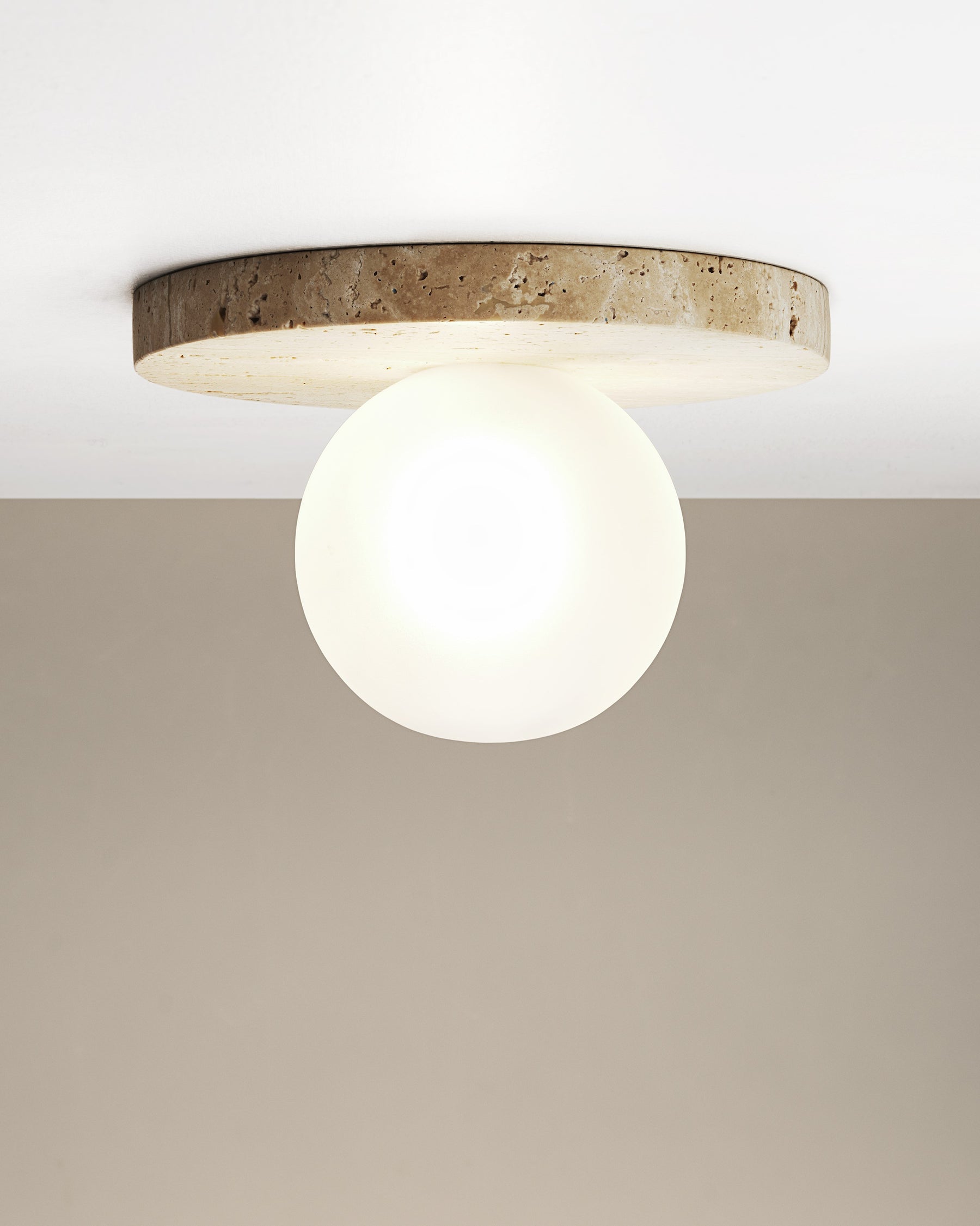 Arthaen Modern Minimalist Marble Travertine Flushmount Sconce Wall Lamp - Letslighting
