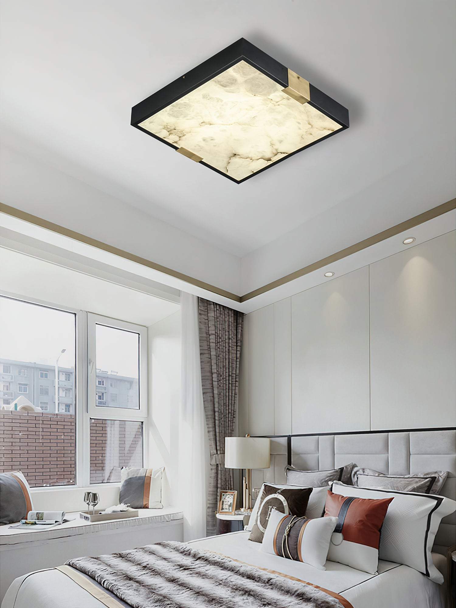 Uphaara Modern Minimalist Alabaster Ceiling Light - Letslighting