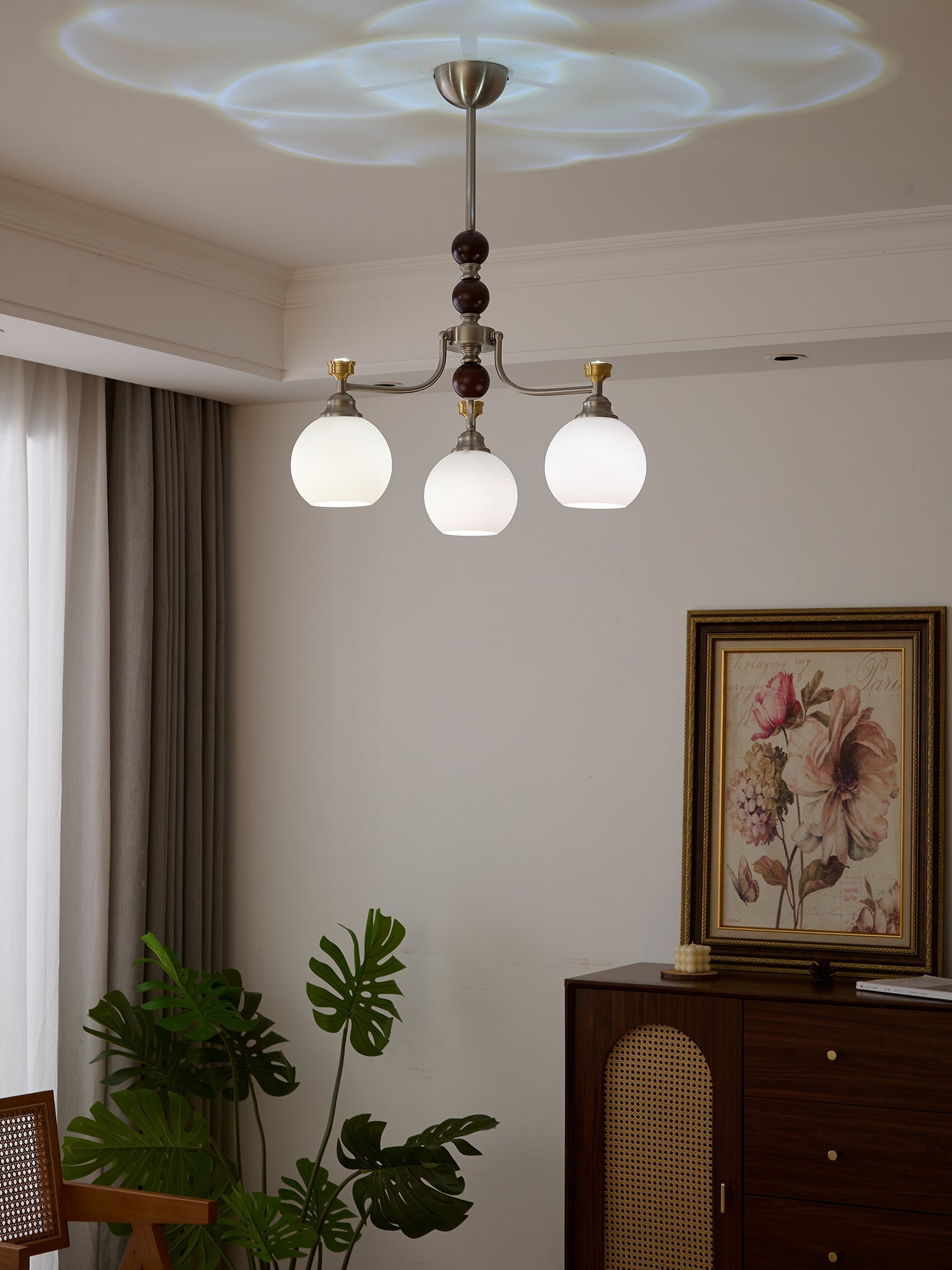 Eursoria Traditional Art Orb Wood Glass Chandelier - Letslighting