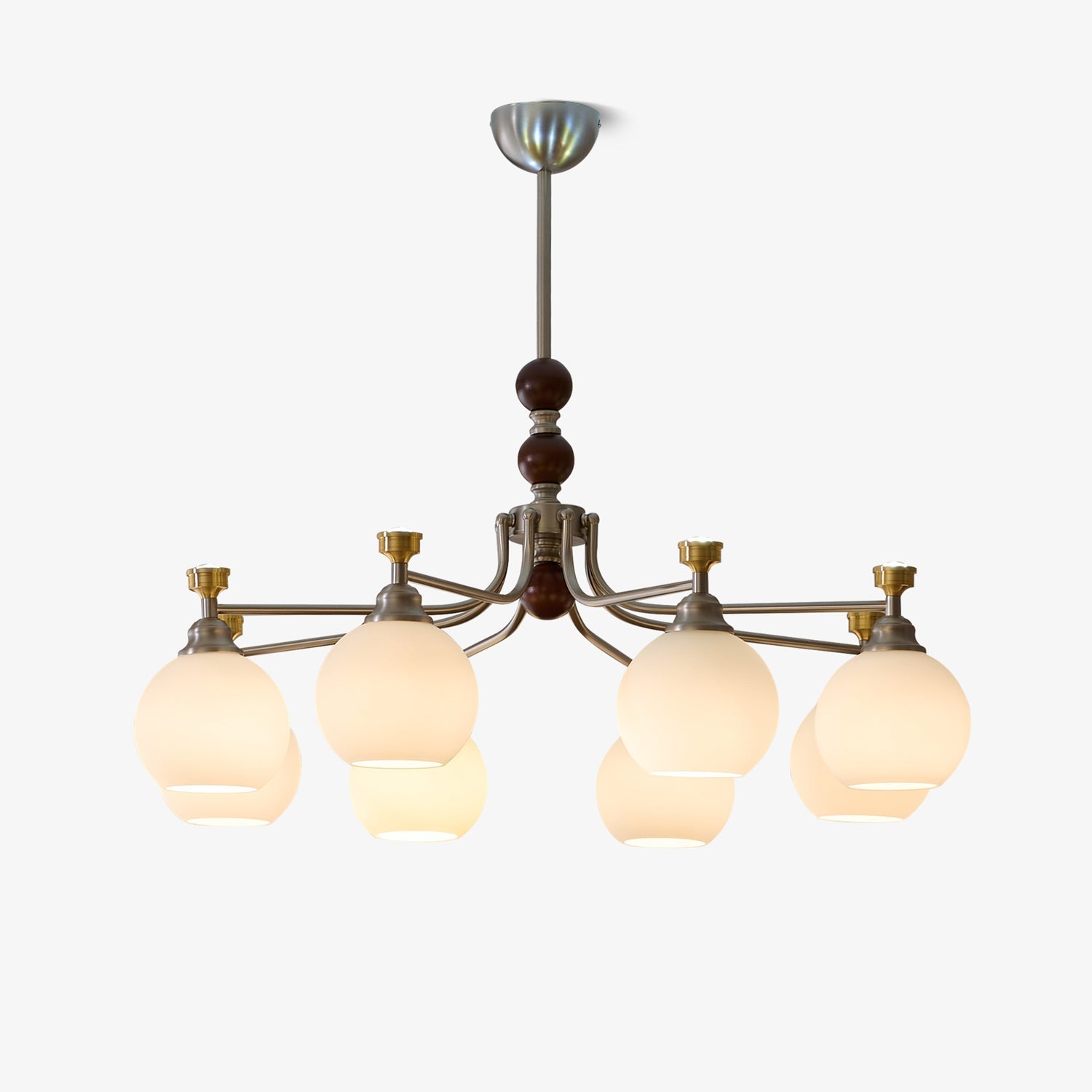 Eursoria Traditional Art Orb Wood Glass Chandelier - Letslighting
