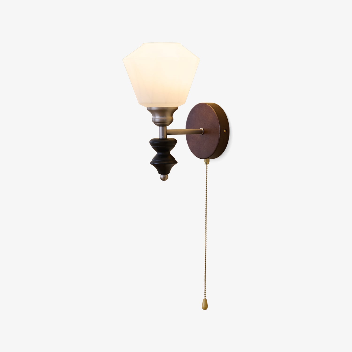 Lucille Elegance Classic Art Glass Wood Wall Lamp - Letslighting