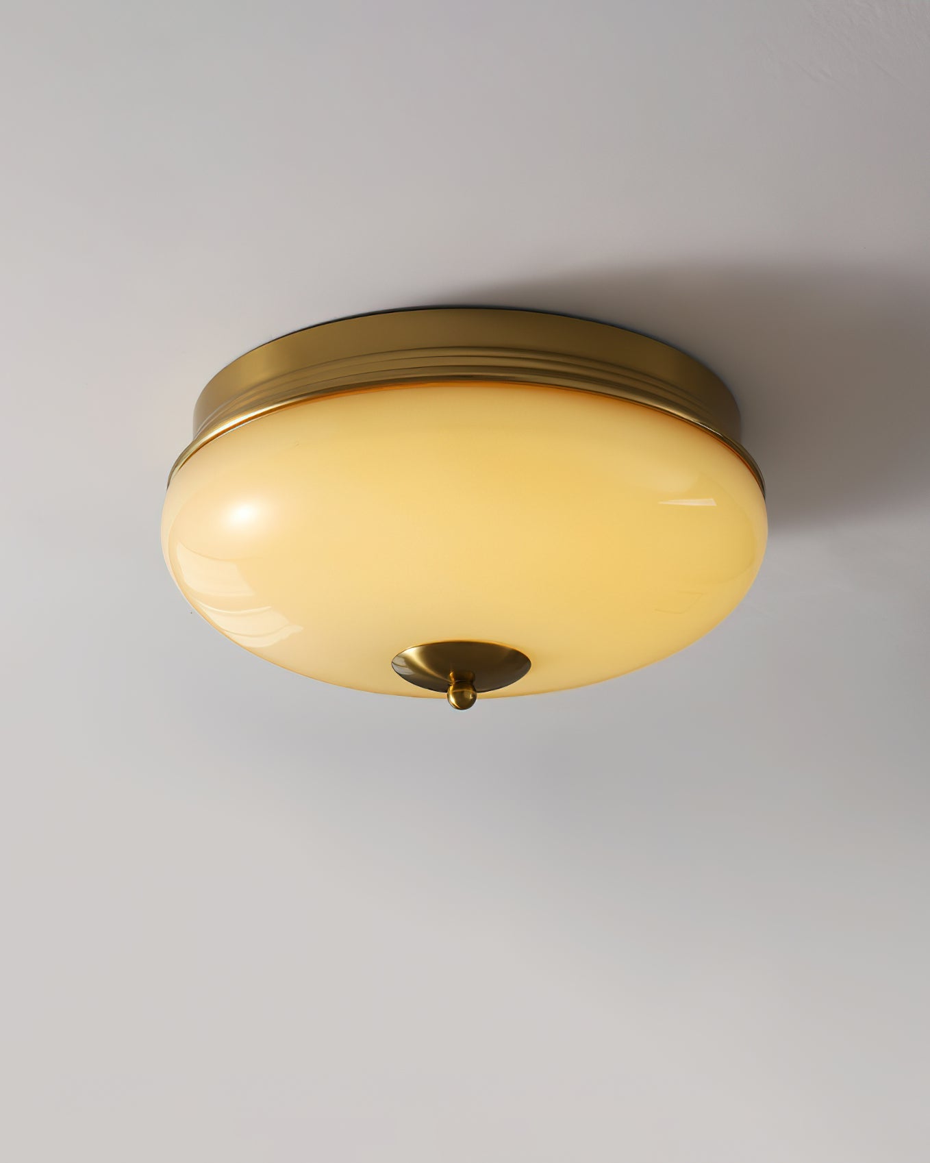 Ludo Ceiling Light Black Gold Milky Shade Round - Letslighting