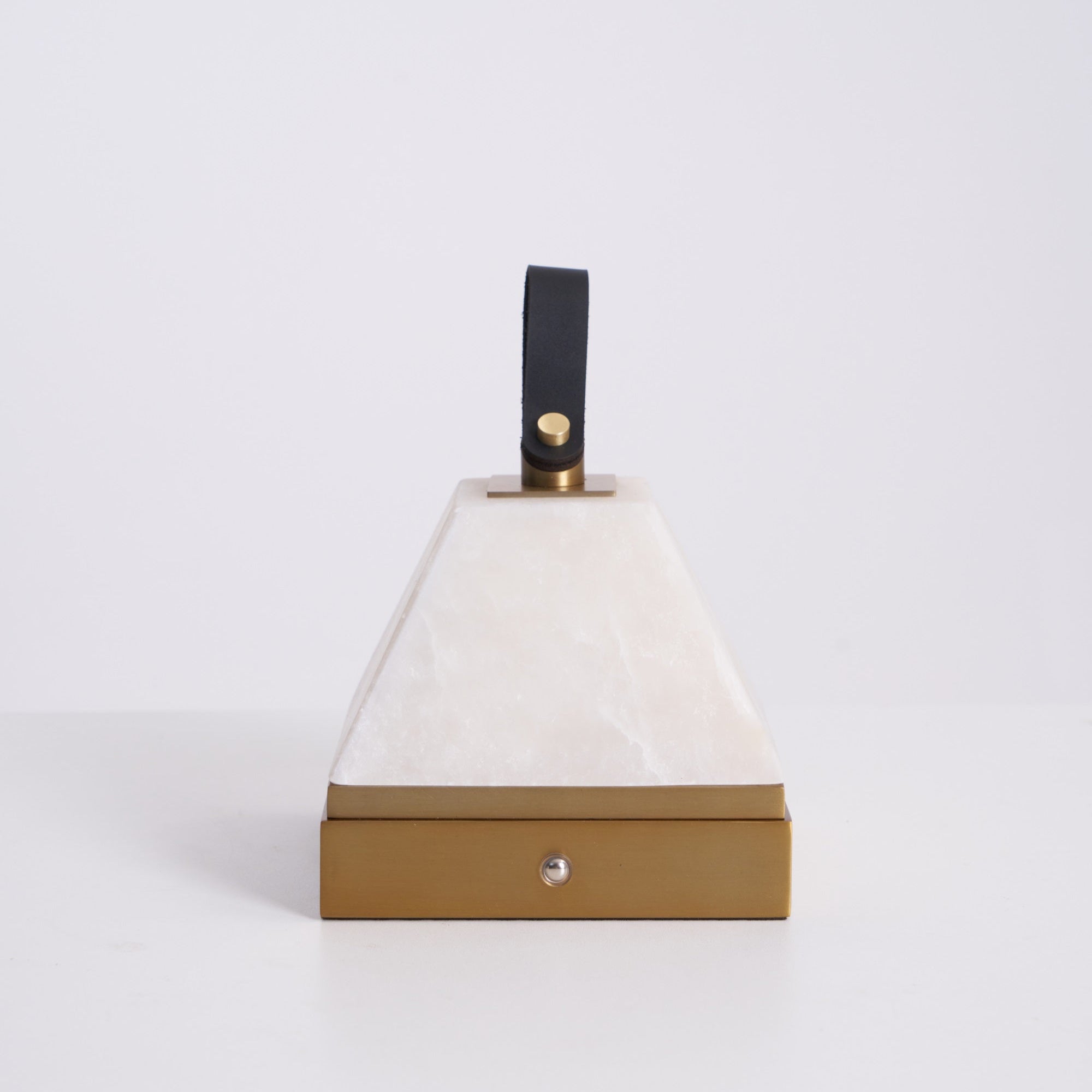 Pyramidale Alabaster Table Lamp with Leather Handle - Letslighting