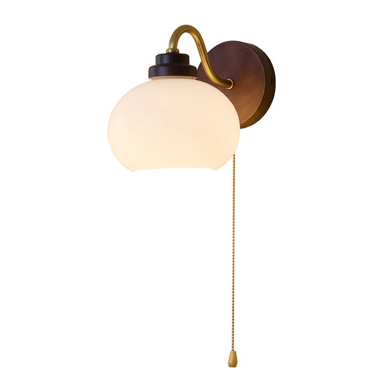 Bobble Premium Nordic Art Crest Glass Wood Wall Lamp - Letslighting